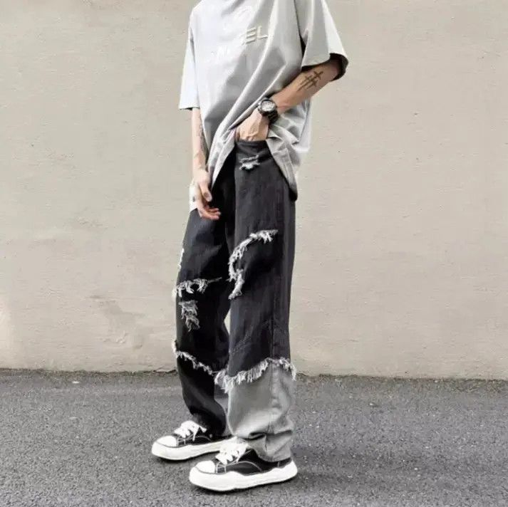 Japanese Brand Hip Hop Straight Loose Wide Leg Jeans Size US 32 / EU 48 - 2 Thumbnail