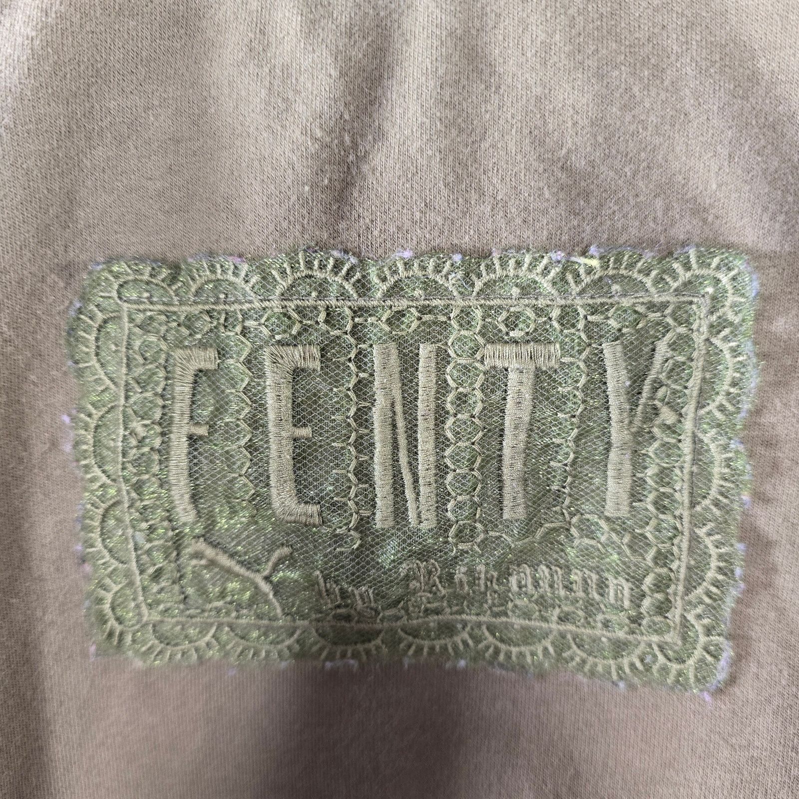 Fenty Fenty Puma by Rihanna Olive Green Crop Sweatshirt Sz Medium Size M / US 6-8 / IT 42-44 - 3 Thumbnail