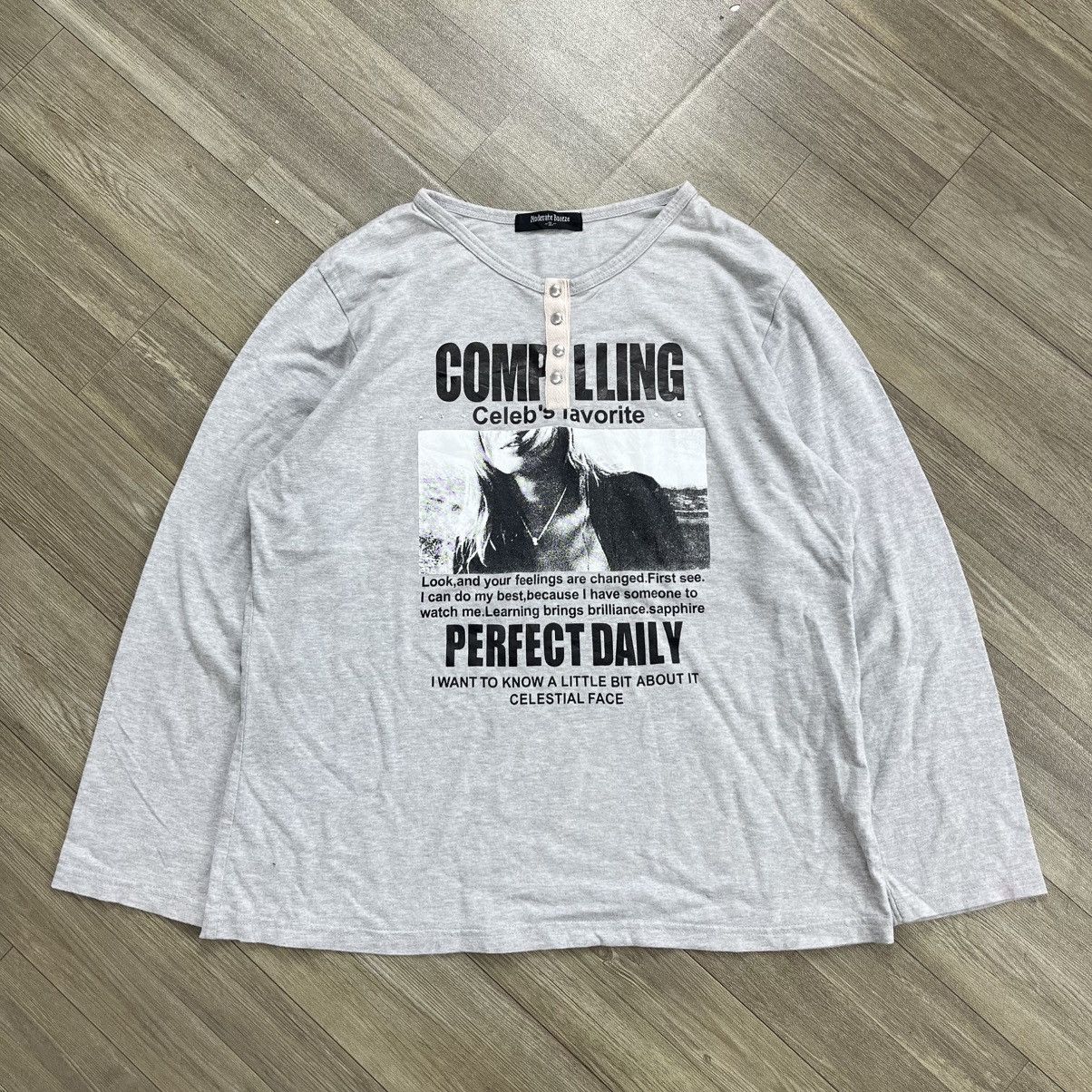 Japanese Brand 2000s Complling Poem Ifsixwasnine Y2K Lgb Style Longsleeve Size US L / EU 52-54 / 3 - 1 Thumbnail