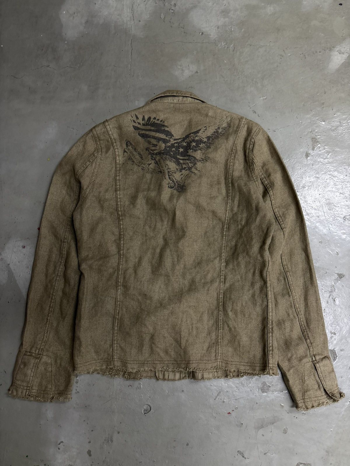 If Six Was Nine Royal Flush Linen Jacket Distressed Trucker Size US M / EU 48-50 / 2 - 17 Thumbnail