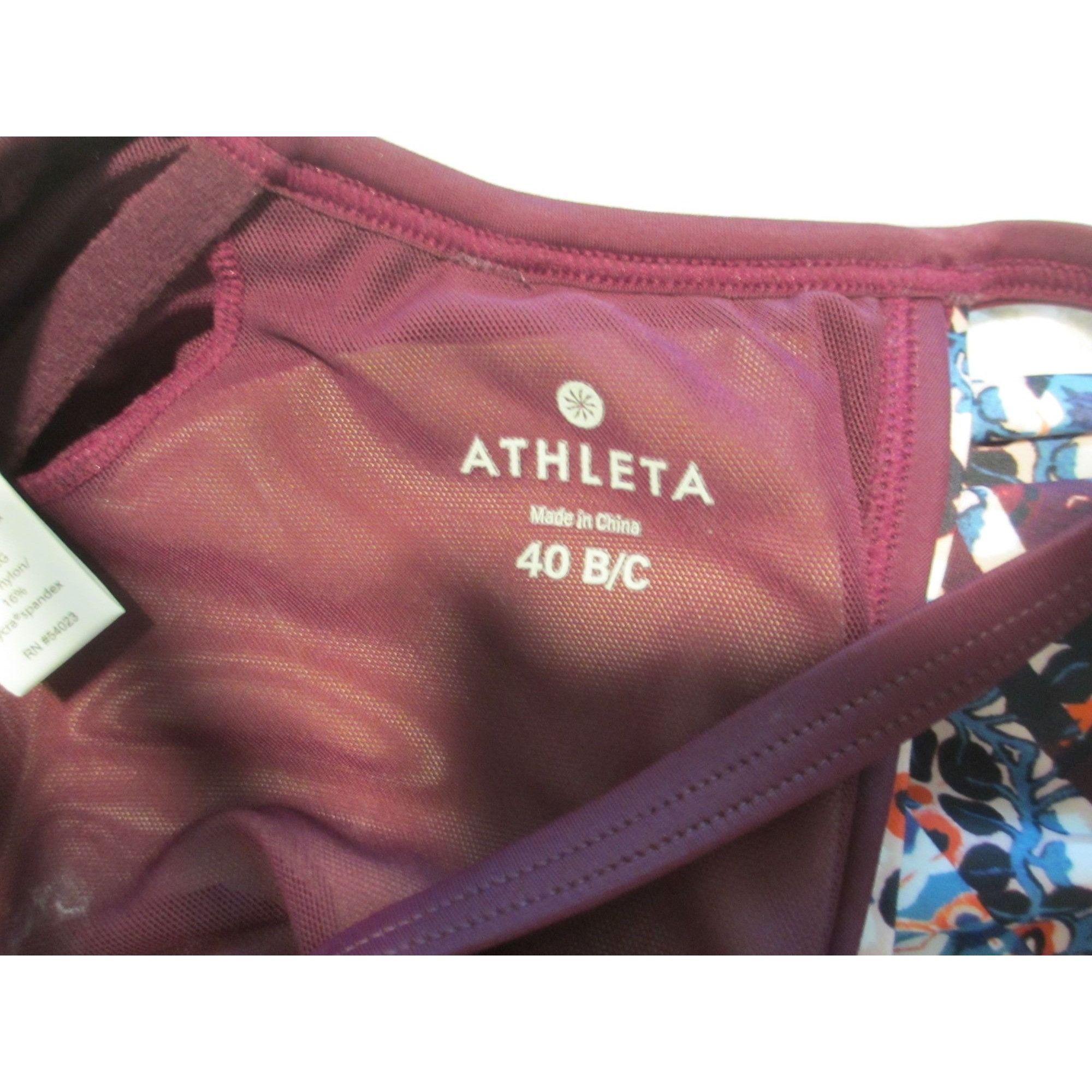 Athleta ATHLETA MARRAKESH TWISTER PRINT MAROON TANKINI 40 B/C Size XXL / US 16-18 / IT 52-54 - 3 Thumbnail