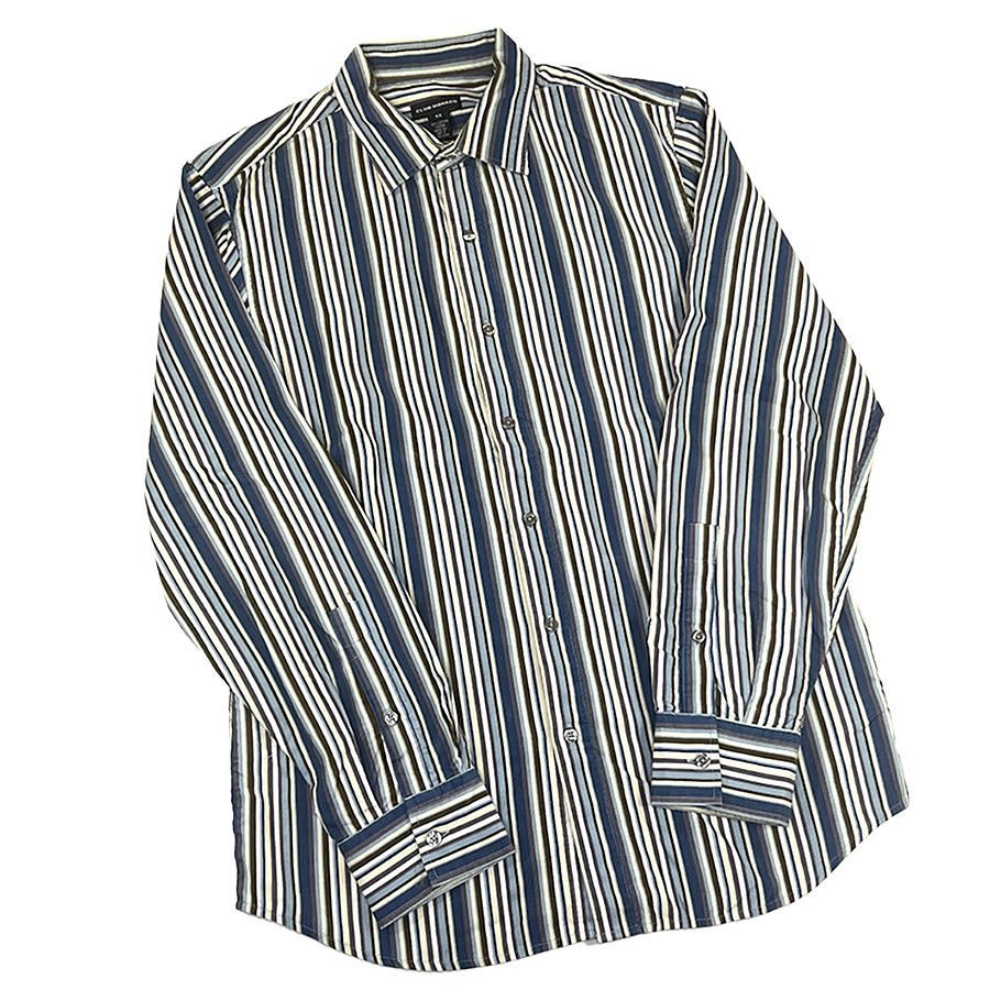 Club Monaco Club Monaco Blue Striped Vintage Corduroy Button Front Shirt Size US M / EU 48-50 / 2 - 2 Thumbnail