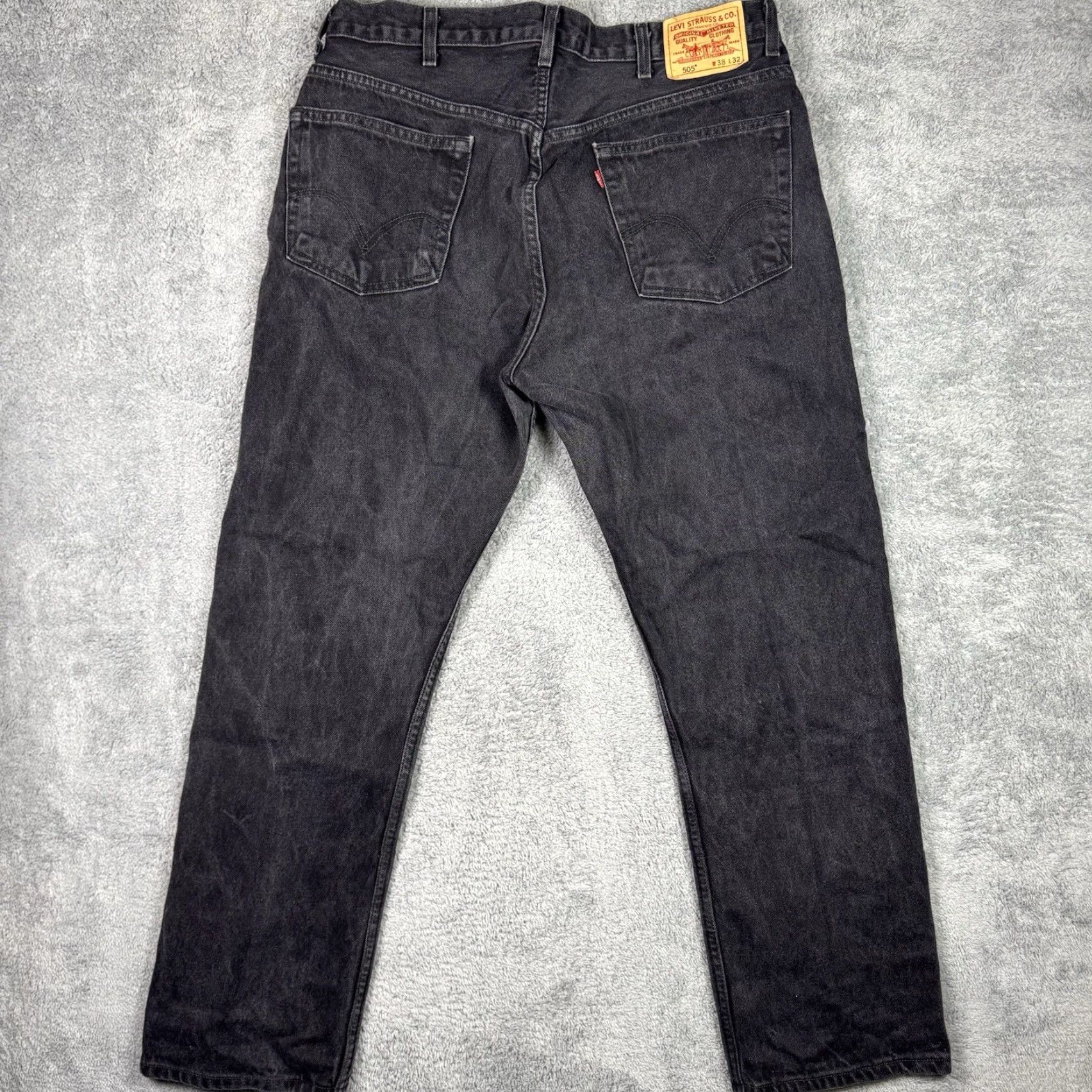 Levi's VINTAGE Levi's 505 Jeans Mens 38x32 Straight 90s Grunge Charcoal Fade Blue Cotton Denim Regular Mens Size US 38 / EU 54 - 7 Thumbnail