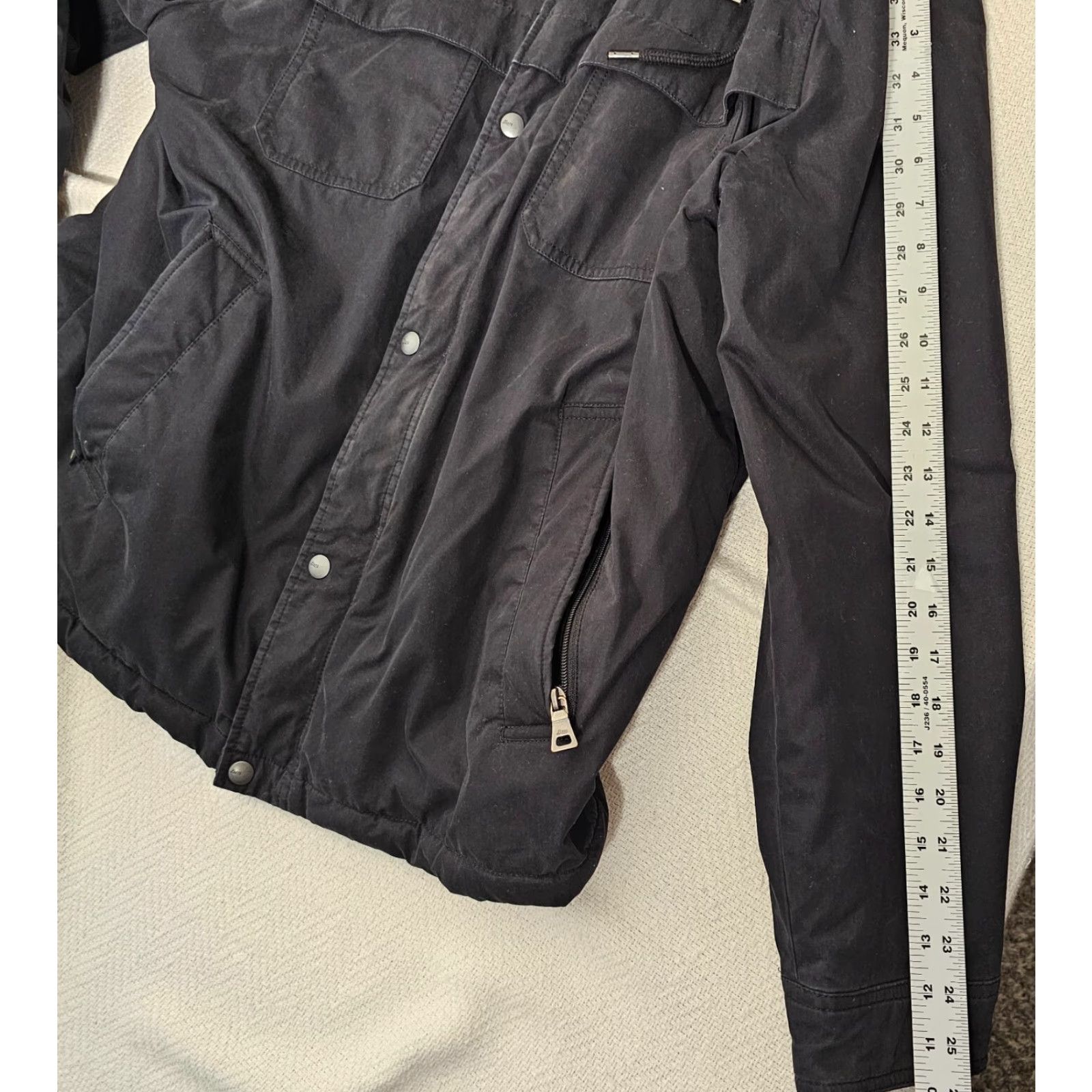 Vintage G.H. Bass & Co. Mens Heavy Cotton Canvas Hoodie Sherpa Size Large Front Bomber Jacket Black Size US L / EU 52-54 / 3 - 7 Thumbnail
