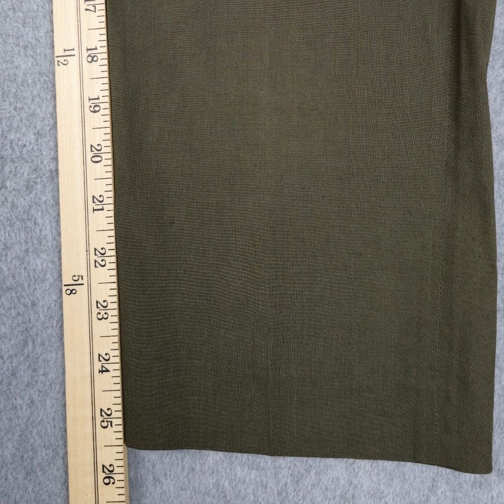 Theory Theory 12 Olive Green Linen Blend Pull On Pants Pockets Size 34" / US 12 / IT 48 - 9 Thumbnail