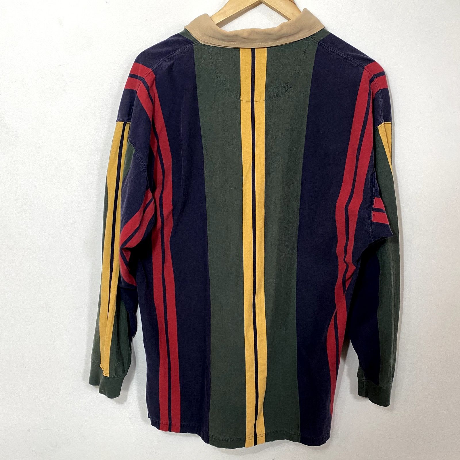 Chaps × Chaps Ralph Lauren × Vintage Vintage 90s Chaps Ralph Lauren Striped Long Sleeve Polo Size US L / EU 52-54 / 3 - 3 Thumbnail