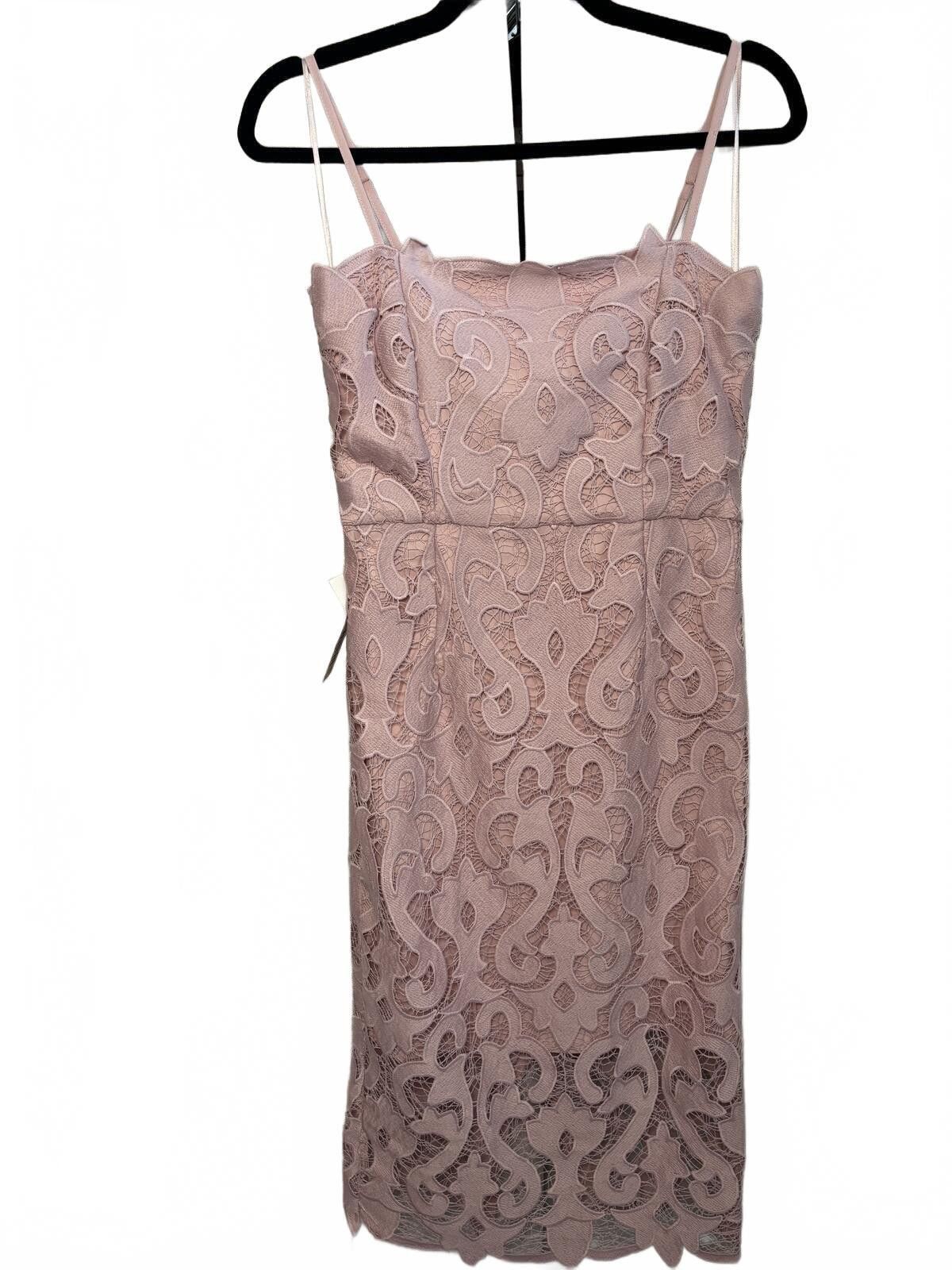 Bardo Bardot Pink Rose Lace Midi Dress Size XS Size XS / US 0-2 / IT 36-38 - 2 Thumbnail