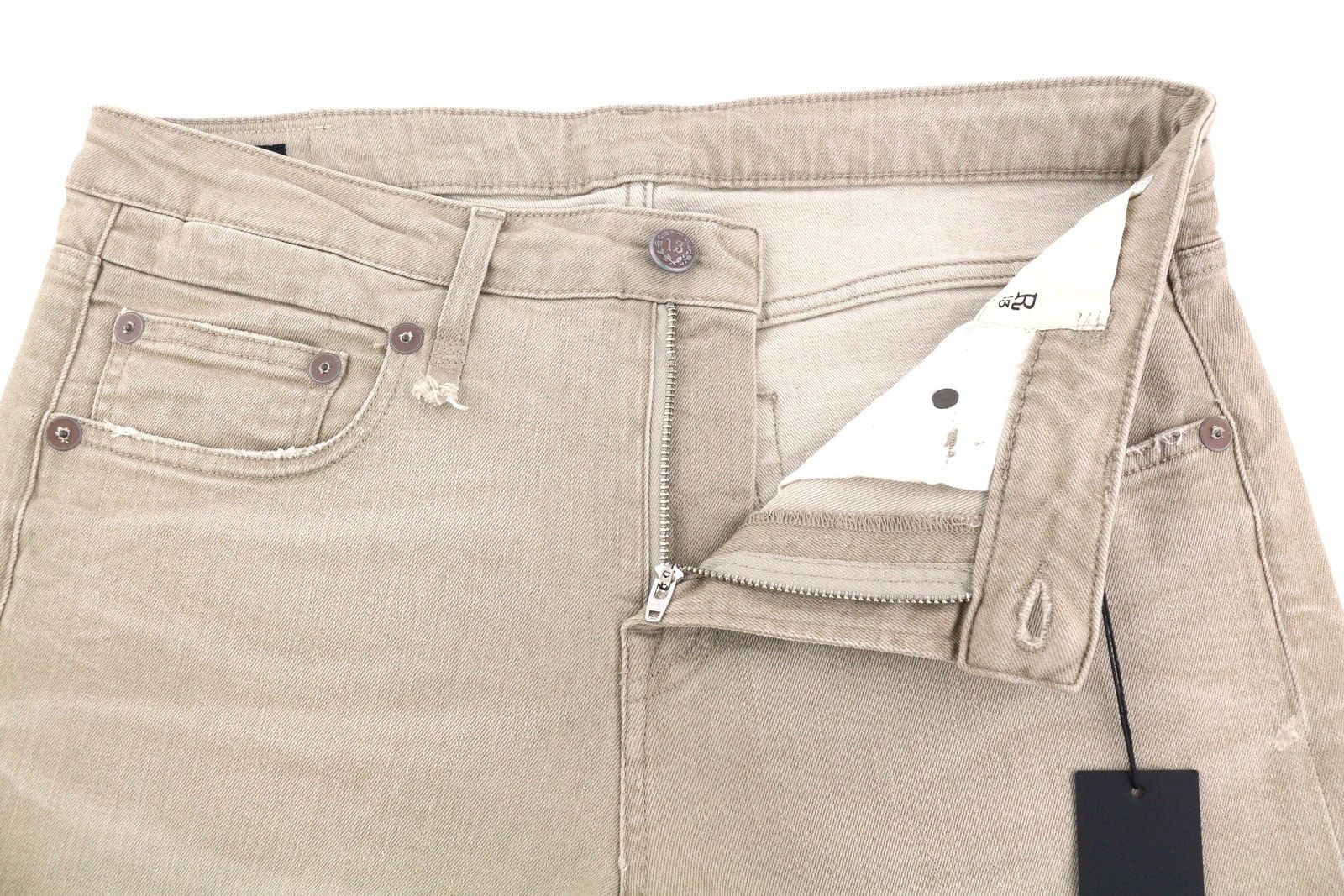 R13 BOY STRAIGHT 30 Sand Stretch Faded Ankle RRP549 86616 Size 30" / US 8 / IT 44 - 5 Thumbnail
