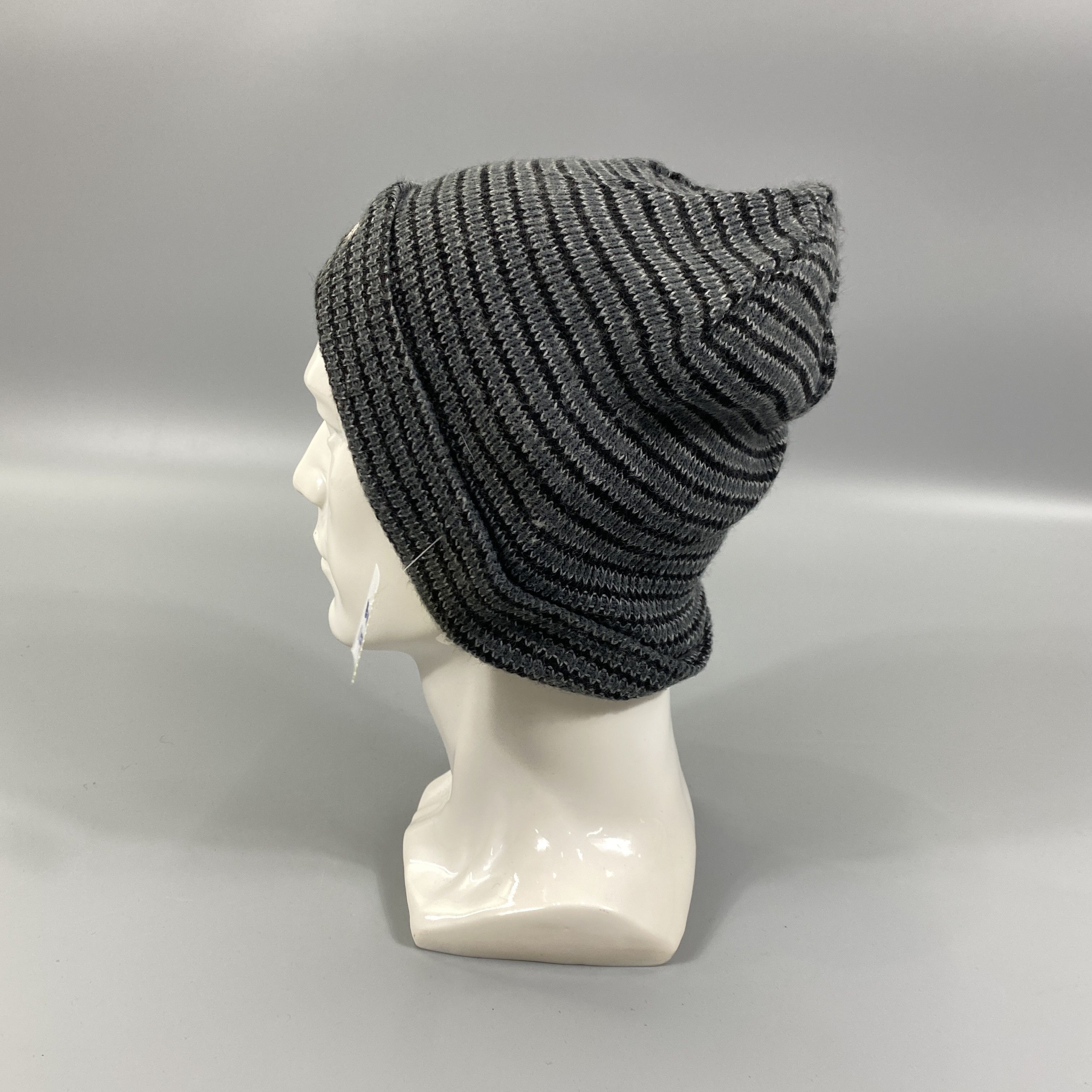 Japanese Brand Local Motion Striped Beanie Hat -BN1033 Size ONE SIZE - 2 Thumbnail