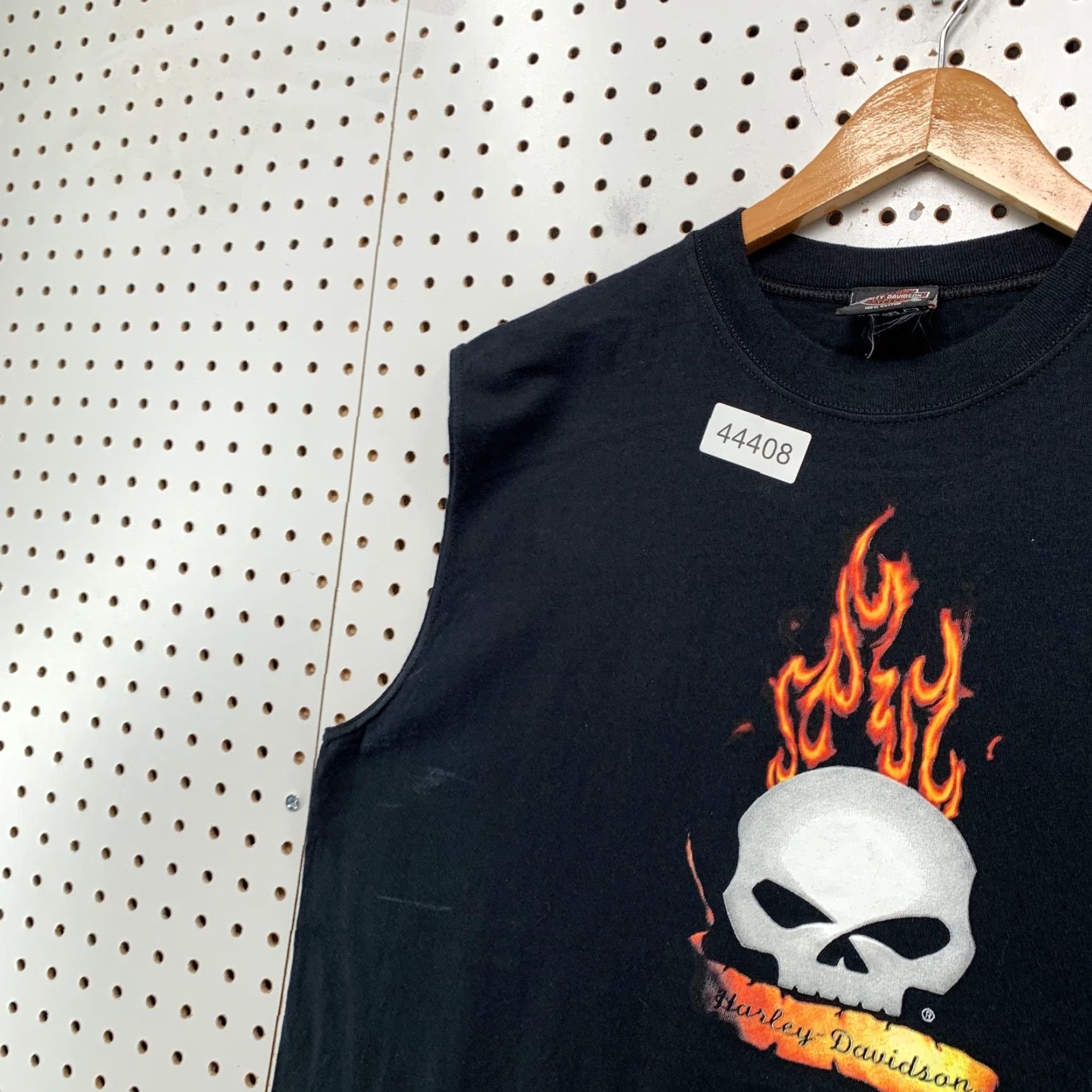 Harley Davidson VINTAGE Harley-Davidson Skull Flame T Shirt Mens XL Black United States Sleeveless 2000s Motorcycle Men XL Black Size US XL / EU 56 / 4 - 7 Thumbnail