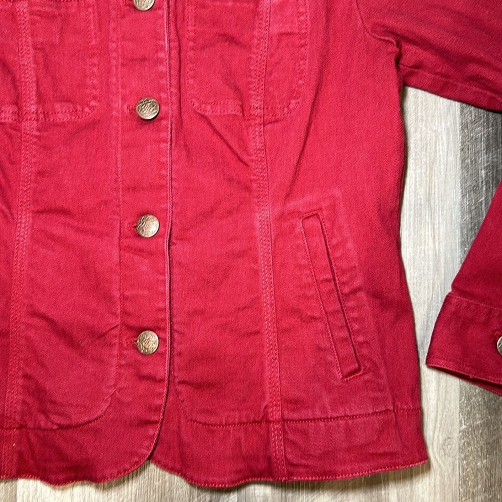 Chicos Chico’s Floral Embroidered Denim Stretch Jacket - 0 (Small) Size S / US 4 / IT 40 - 5 Thumbnail