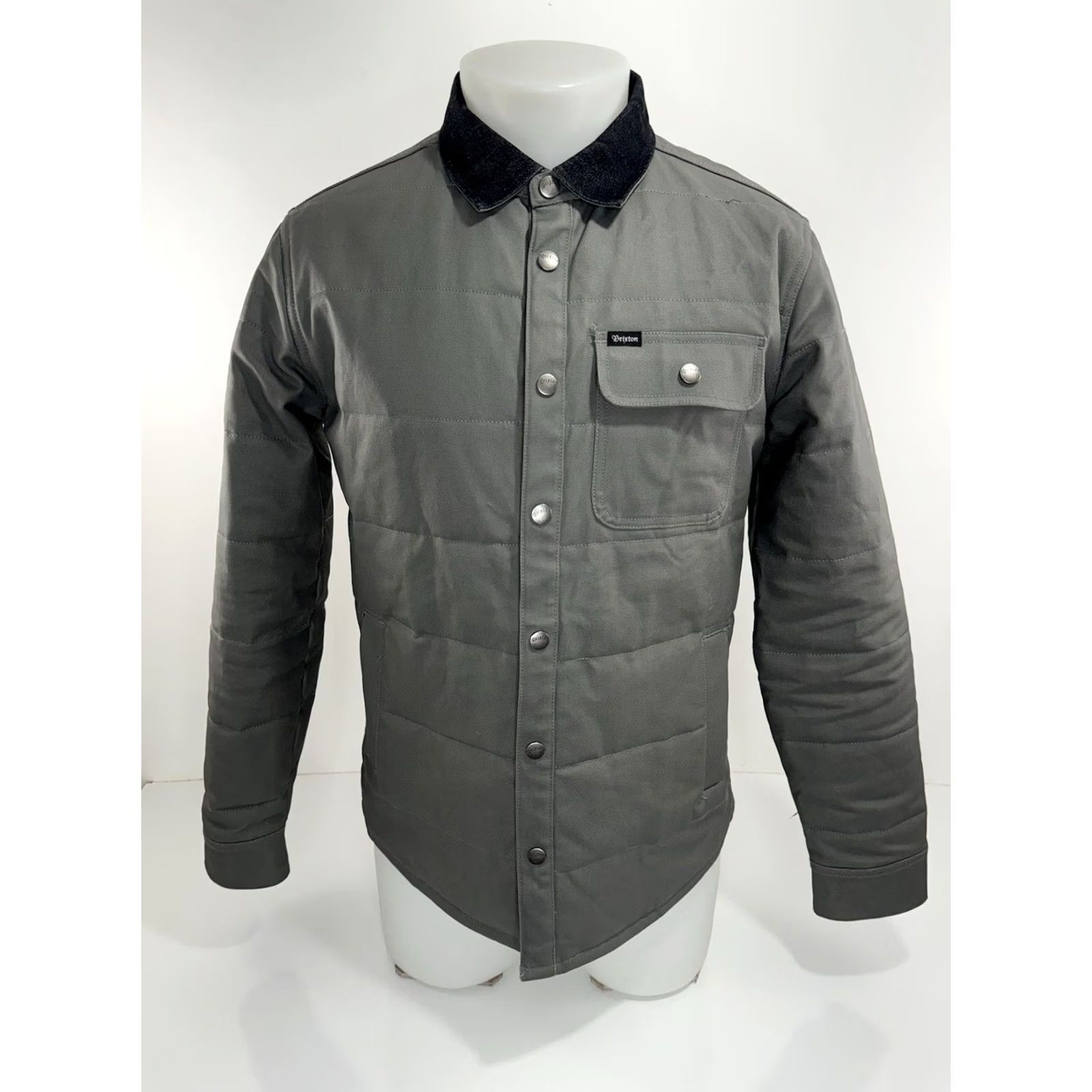 Brixton Brixton Jacket Ranch Denim Quilted Collared Snap S Gray Men Small - EXCELLENT Size US S / EU 44-46 / 1 - 2 Thumbnail