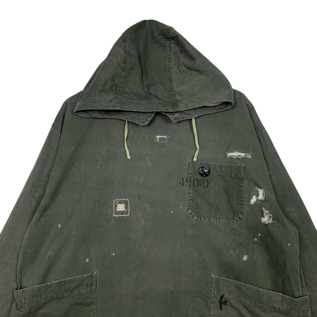 Vintage SLOW HANDS US Oil Workism Pullover Hooded Jacket #2917-C132 Size US L / EU 52-54 / 3 - 2 Thumbnail