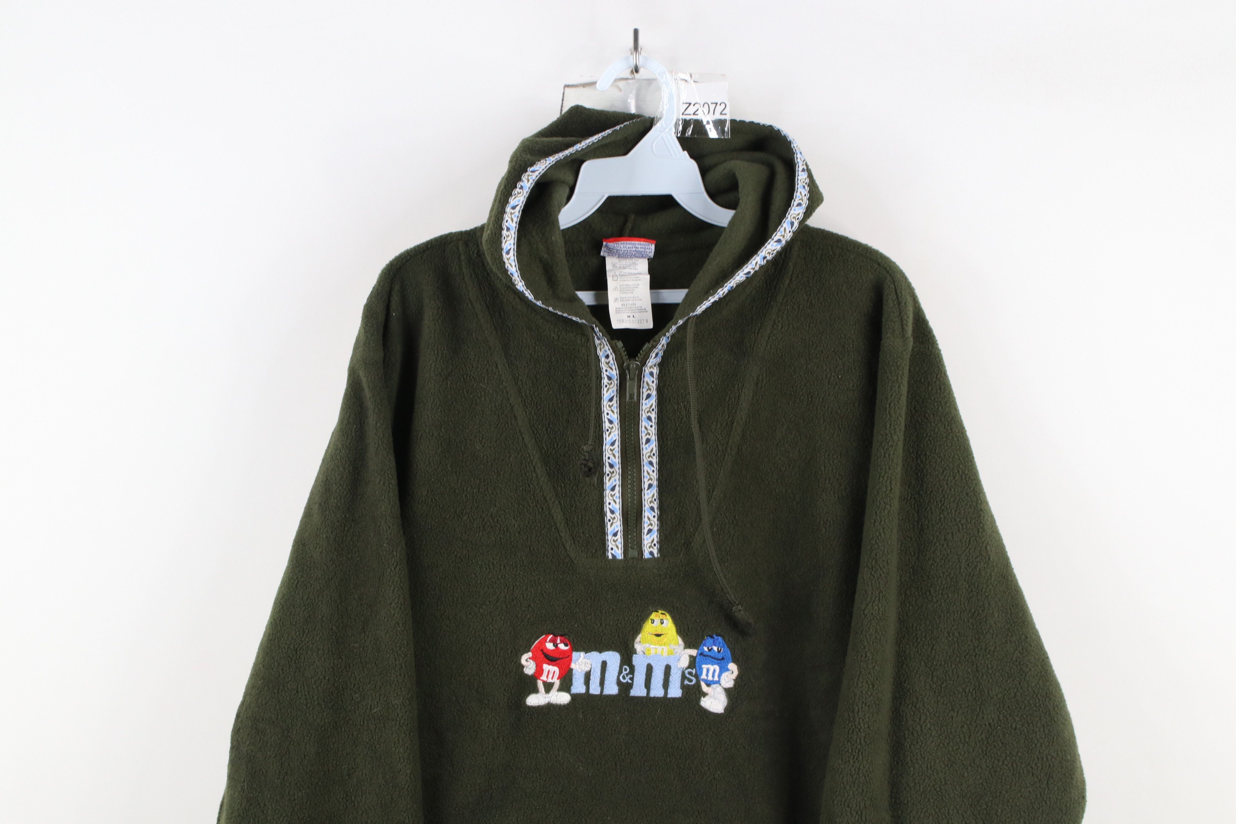 Vintage Vintage 90s Mars Candy Spell Out M&Ms Half Zip Fleece Hoodie Size XL / US 12-14 / IT 48-50 - 2 Thumbnail