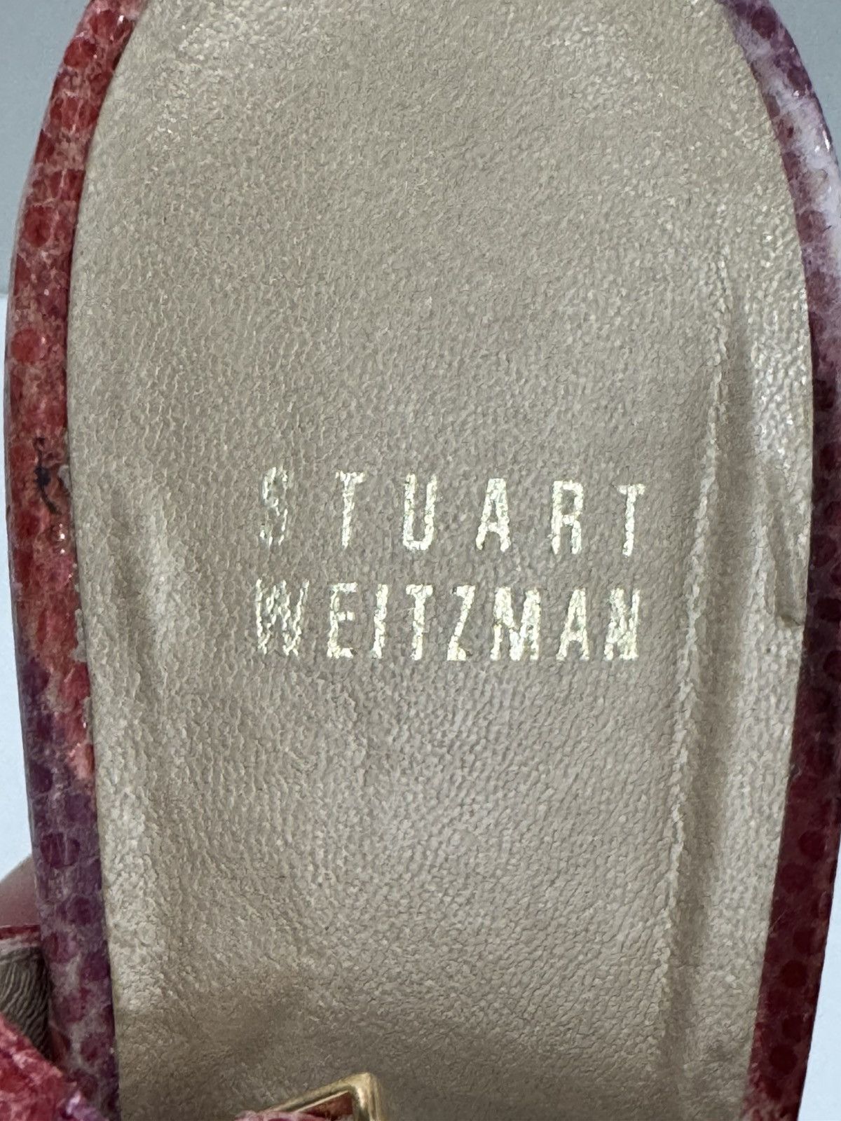 Stuart Weitzman Stuart Weitzman Red Pink Leather Wedge Slingback Buckle Size US 8.5 / IT 38.5 - 4 Thumbnail