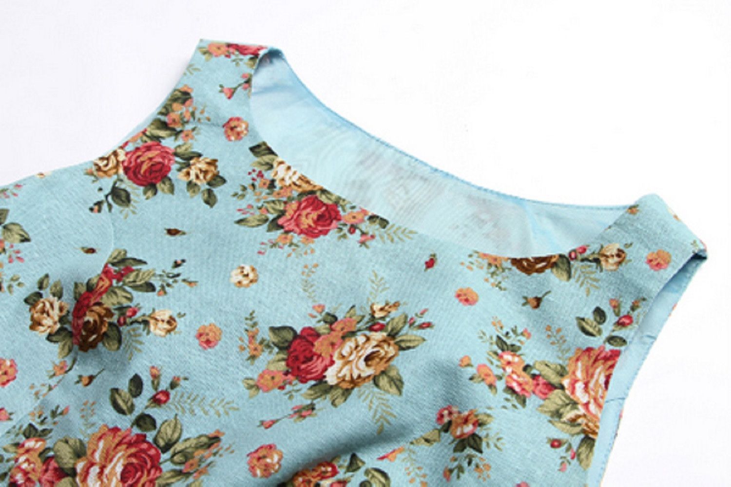 Other Cotton and linen sleeveless dress slim fit retro style Size XL / US 12-14 / IT 48-50 - 3 Thumbnail