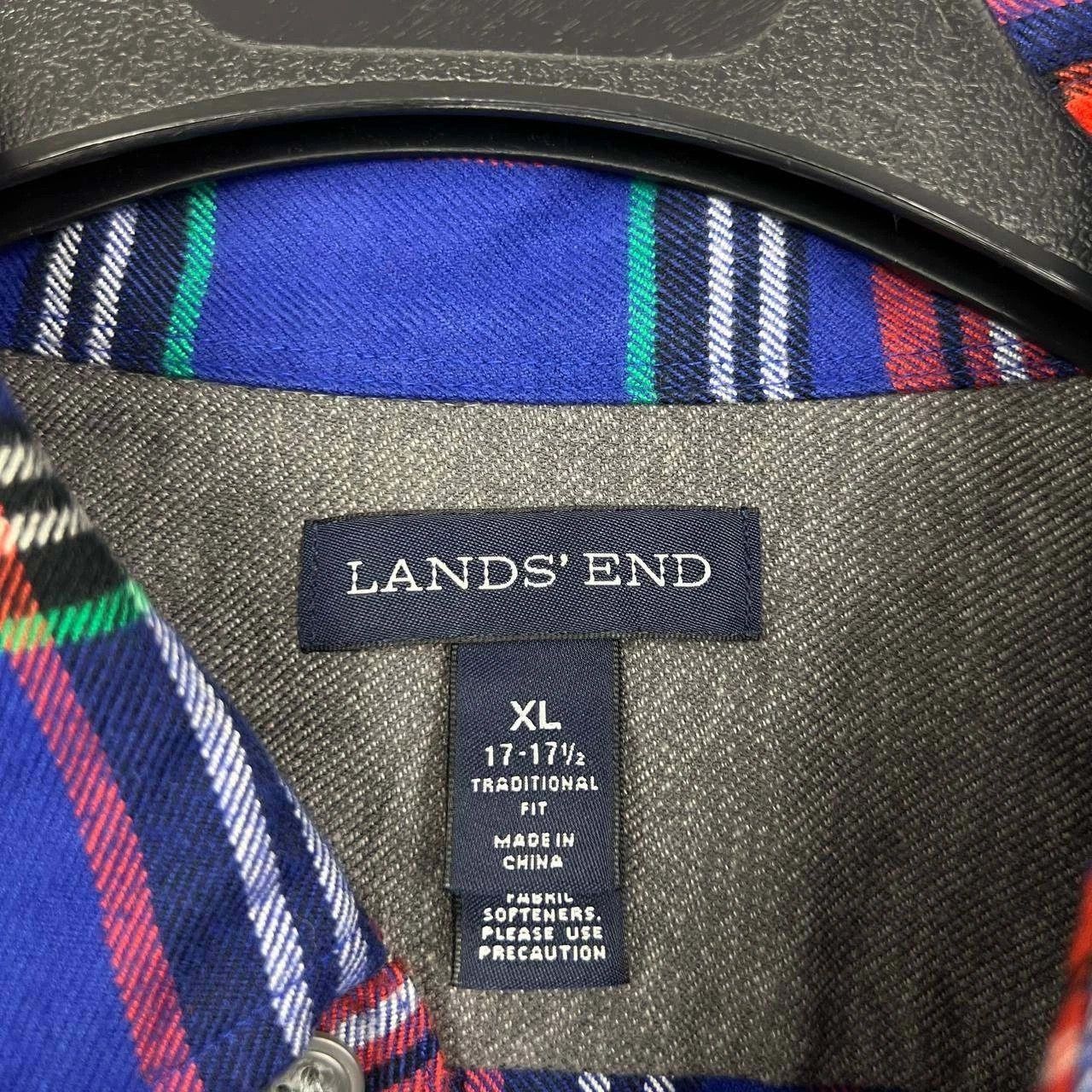 Lands' End Lands' End Button Down Shirt Men Flannel Plaid Cotton XL Size US XL / EU 56 / 4 - 4 Thumbnail