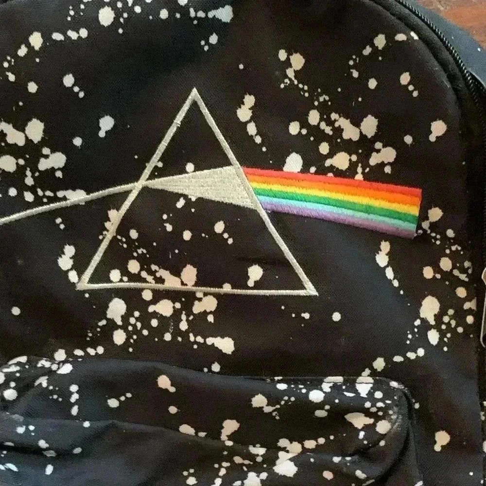 Designer pink Floyd Splatter Backpack with Rainbow Prism Design Size ONE SIZE - 2 Thumbnail