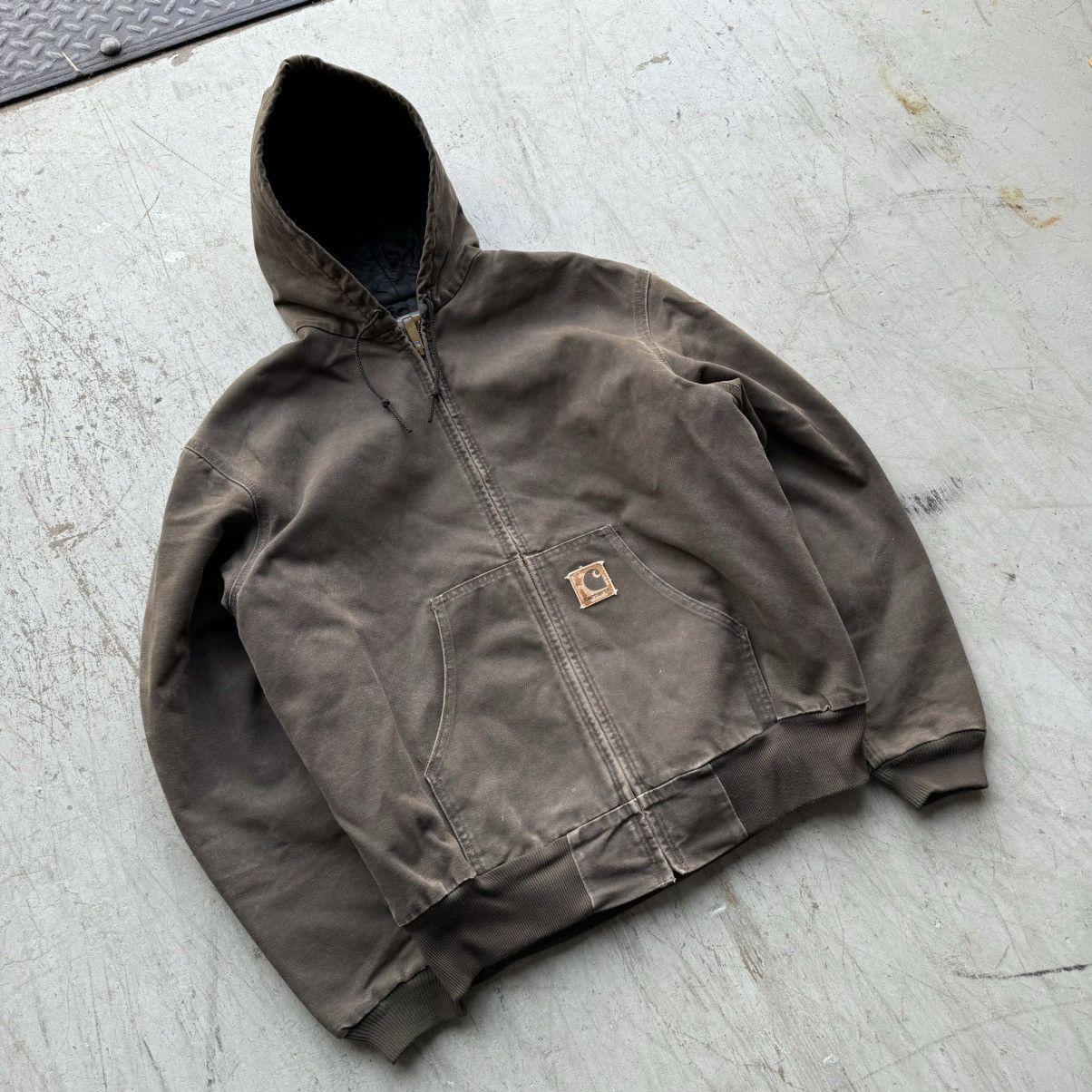 Carhartt × Vintage Vintage Carhartt Brown Faded Distressed Jacket Hoodie Size US XL / EU 56 / 4 - 2 Thumbnail