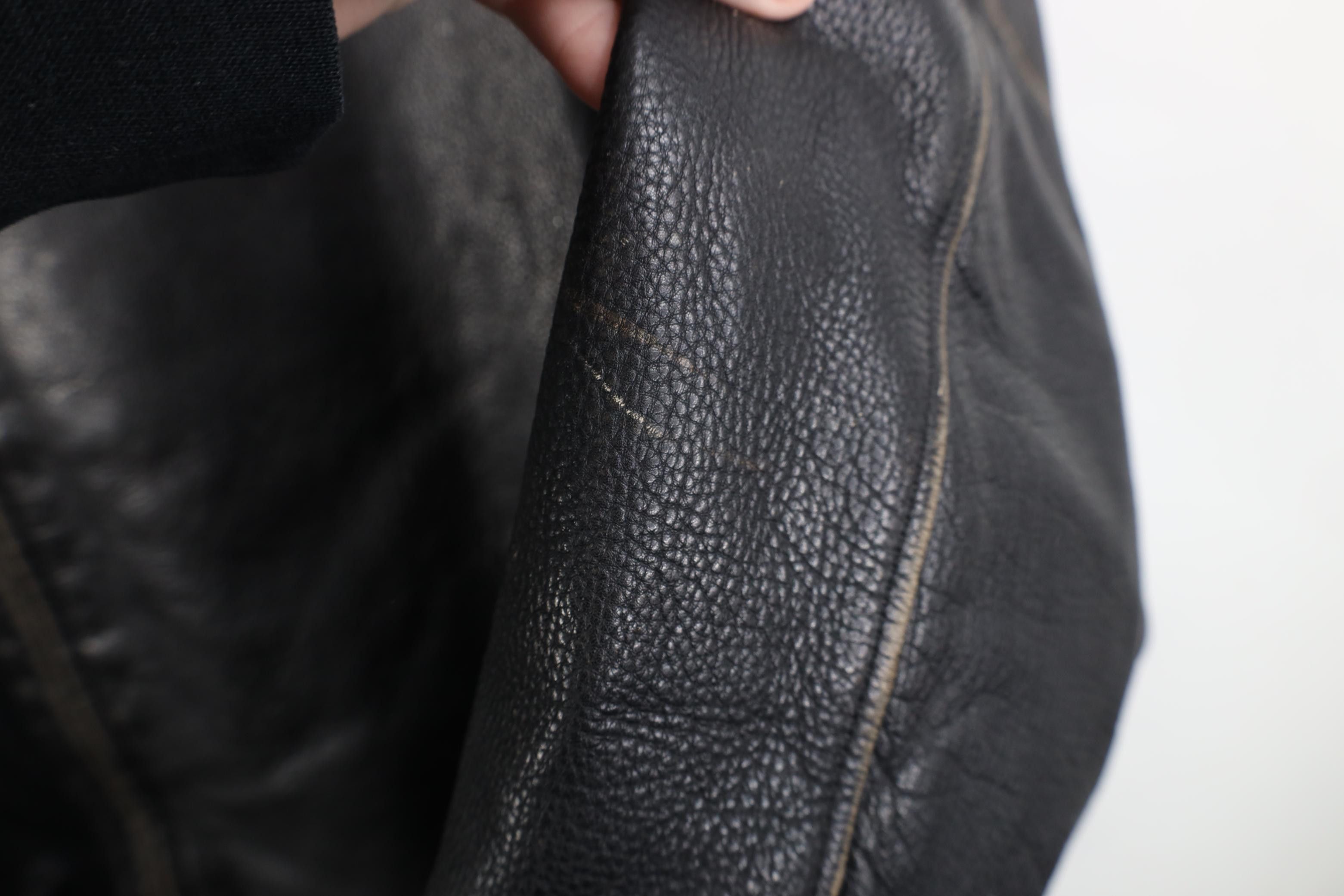 Vintage Vintage 90s Y2K Streetwear Leather Bomber Jacket Black Size US XL / EU 56 / 4 - 9 Thumbnail