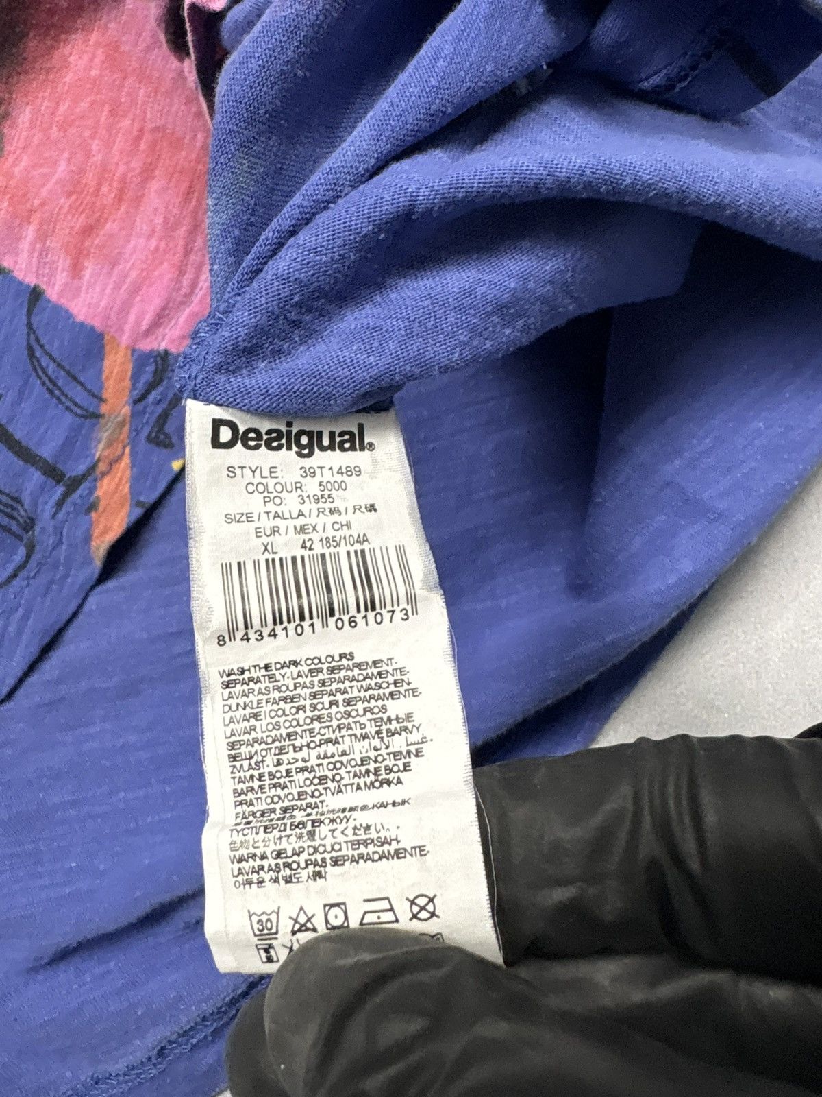 Desigual Desigual Graphic Art Long Sleeve Top XL Blue Abstract Print Size XL / US 12-14 / IT 48-50 - 8 Thumbnail