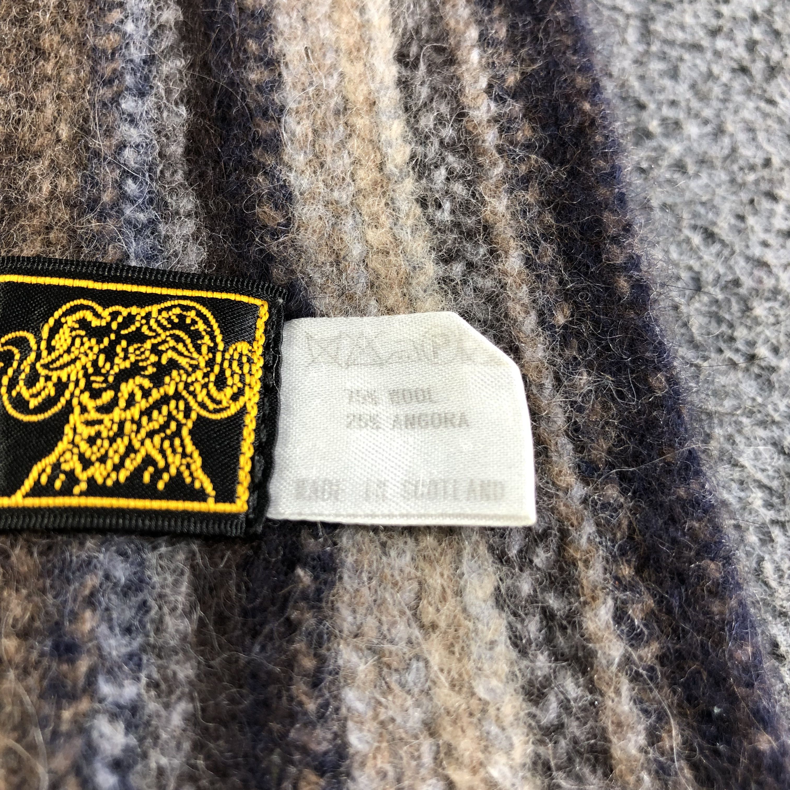 Beams Plus Beams Striped Knit Wool/Angora Scarf Muffler V2026 Size ONE SIZE - 6 Thumbnail