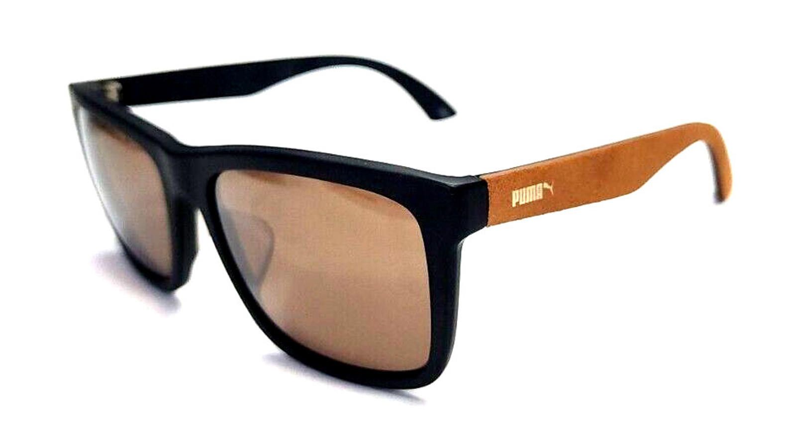 Puma Puma PU0040SA 001 Suede Black Sunglasses 56-18 140 New Size ONE SIZE - 1 Thumbnail