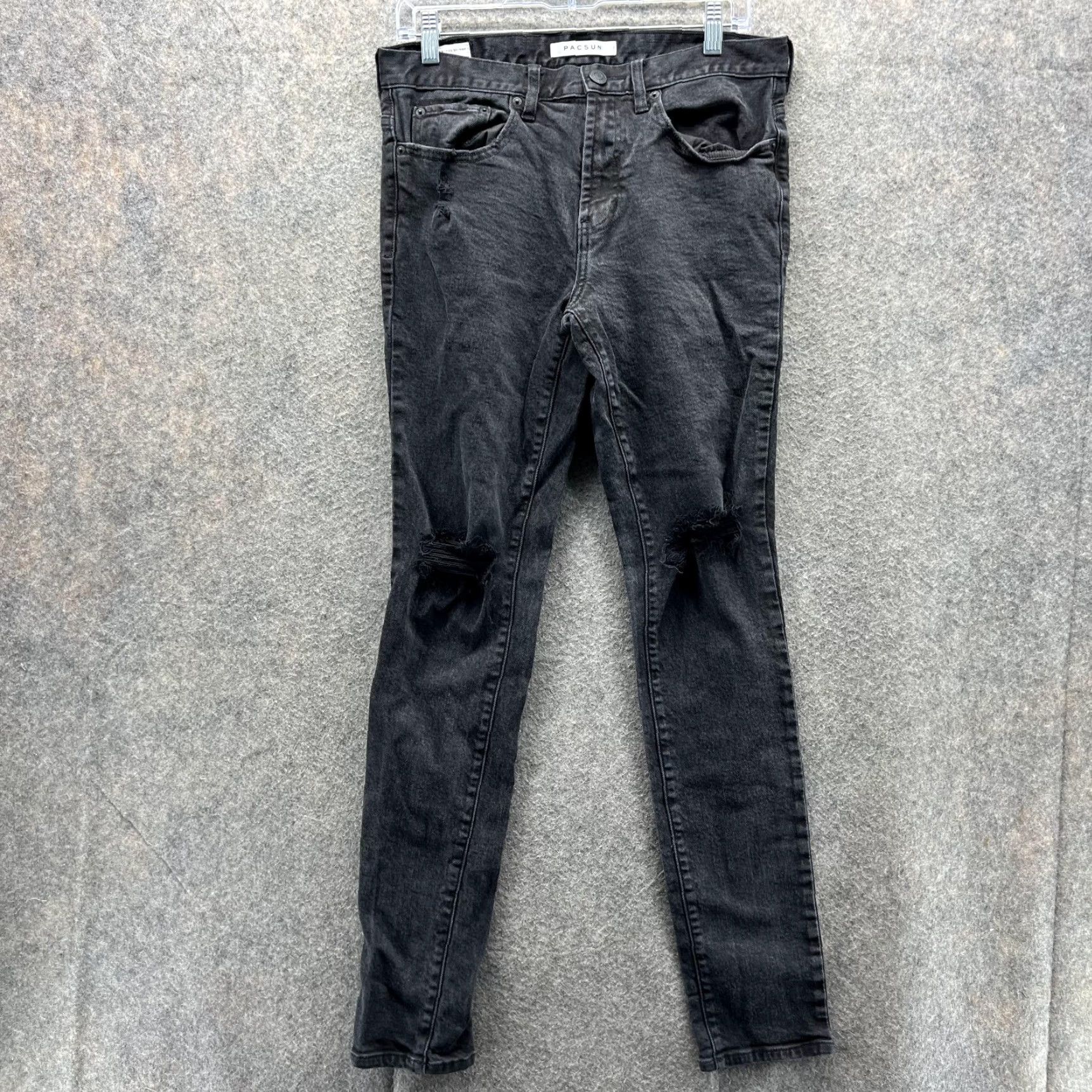 Pacsun Pacsun Jeans Men 31x32 Denim Skinny Fit Black 31 Inseam Regular Rise Button Pockets Casual Vintage: No Mens Size US 31 - 2 Thumbnail