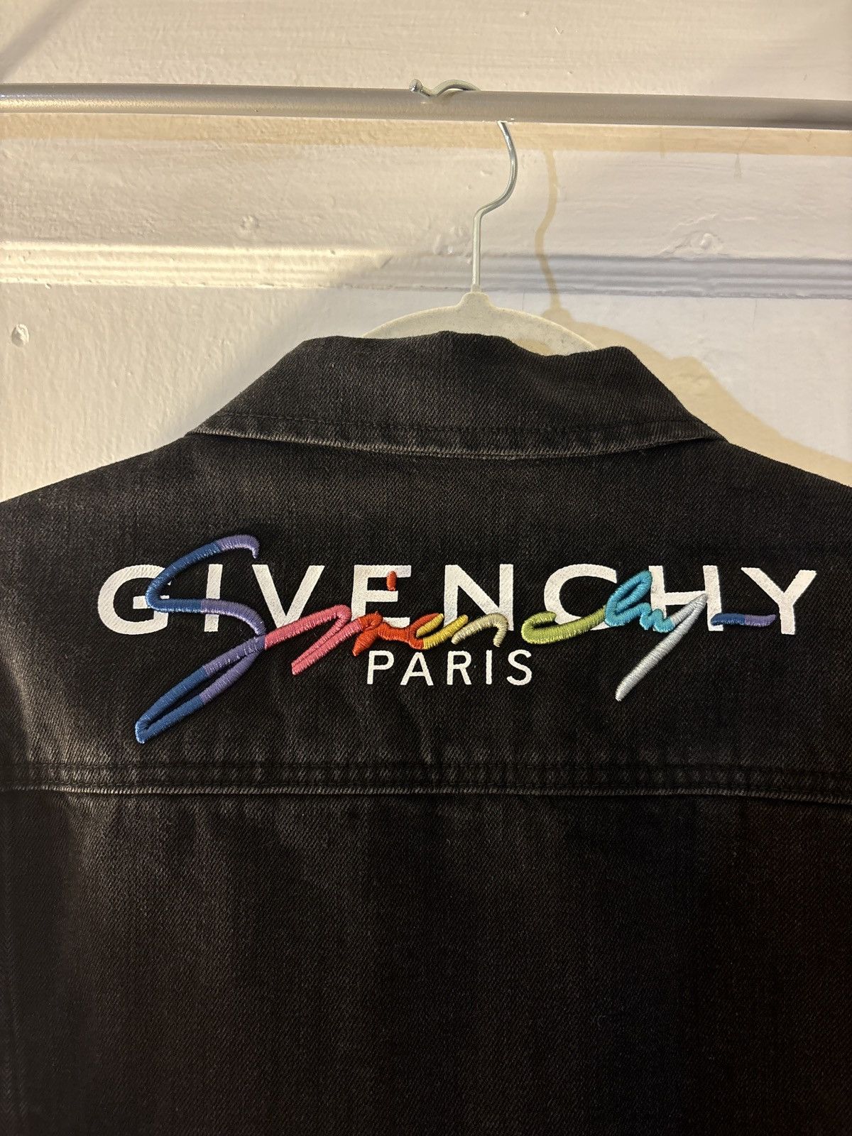 Givenchy GIVENCHY Paris Denim Logo Embroidered Jacket Mens Size US XL / EU 56 / 4 - 4 Thumbnail