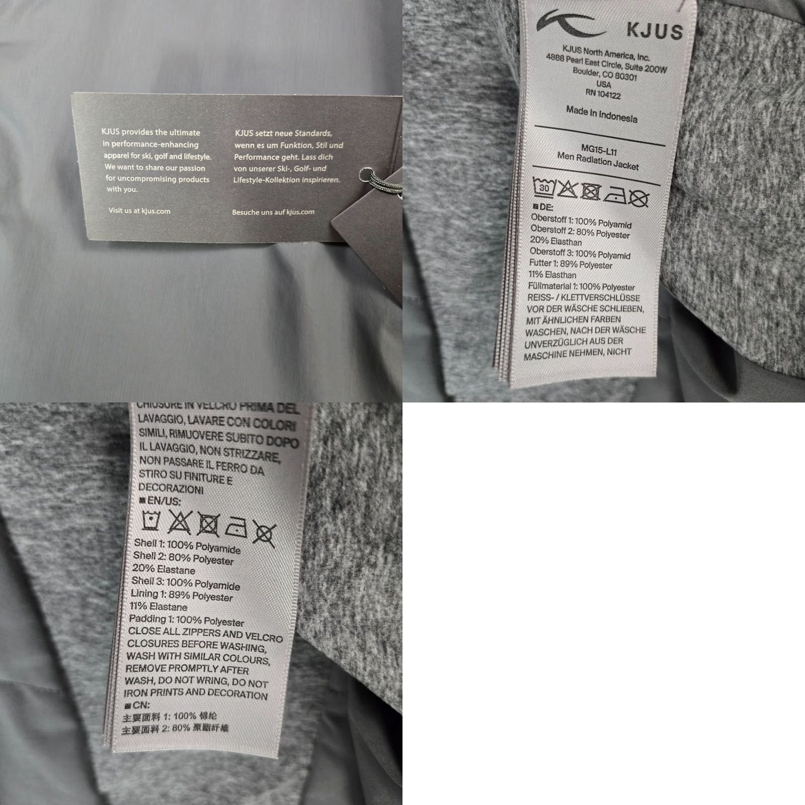 KJUS KJUS Men's Full Zip Insulated Windproof Hybrid Jacket Golf Casual Gray Large Size US L / EU 52-54 / 3 - 11 Thumbnail