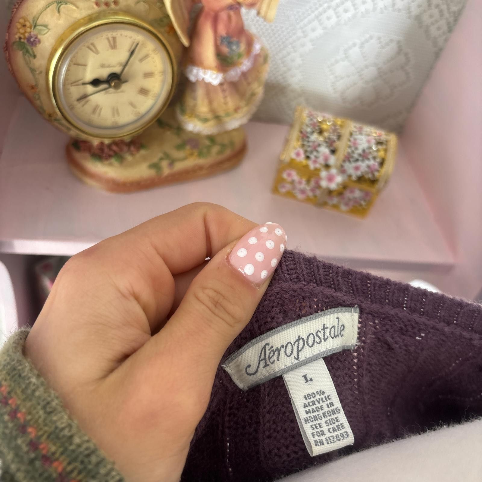 Aeropostale y2k purple aeropostale off the shoulder sweater Size L / US 10 / IT 46 - 4 Thumbnail