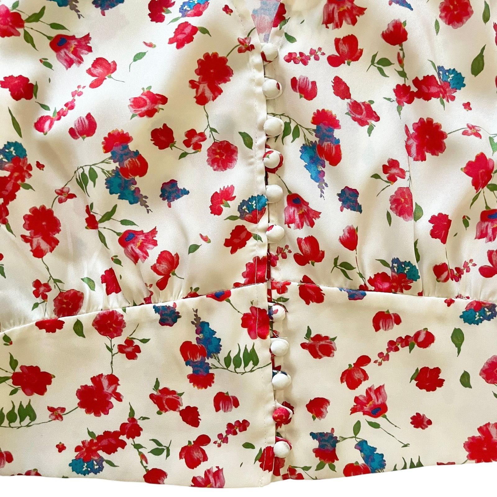 The Kooples The Kooples Country Flowers Puff Sleeve Crop Top Blouse Size M / US 6-8 / IT 42-44 - 7 Thumbnail