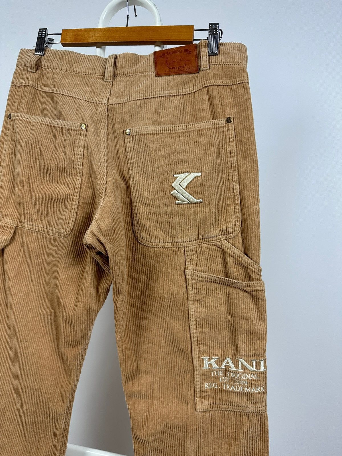 Karl Kani Vintage Karl Kani Corduroy Y2K Rap Baggy Cargo Pants Size US 30 / EU 46 - 4 Thumbnail