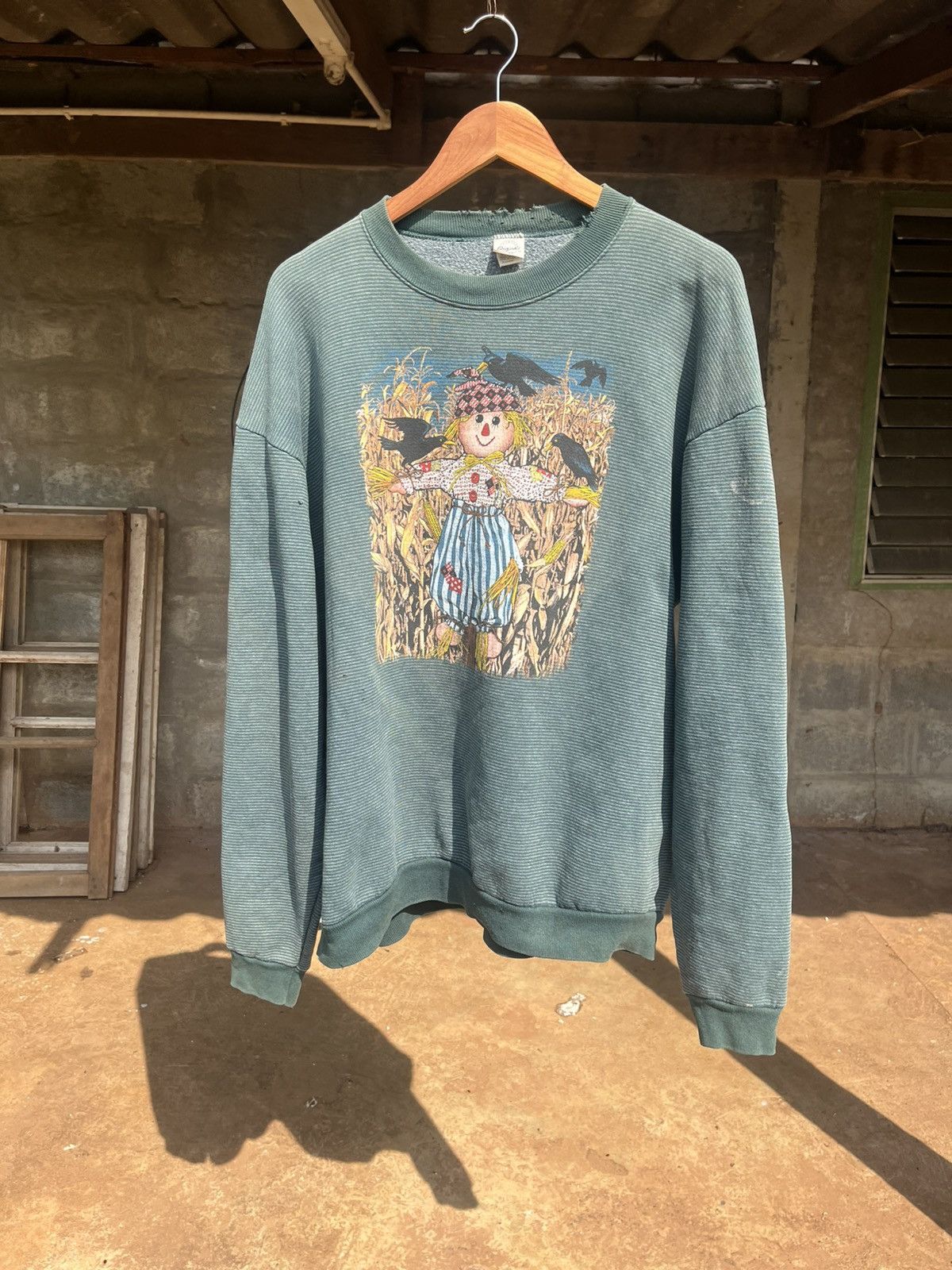 Vintage Thrashed faded Farm Scarecrow Graphic Distressed Size US XL / EU 56 / 4 - 1 Thumbnail