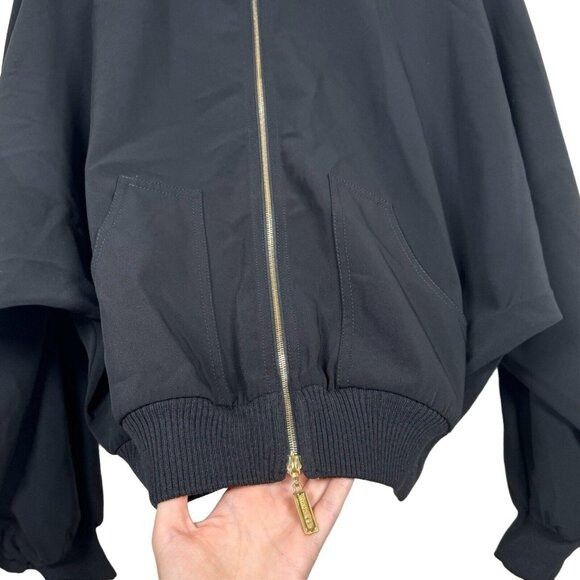 Other St. John Lightweight Bomber Jacket Gold Tone Zip Black Sz P Size S / US 4 / IT 40 - 2 Thumbnail