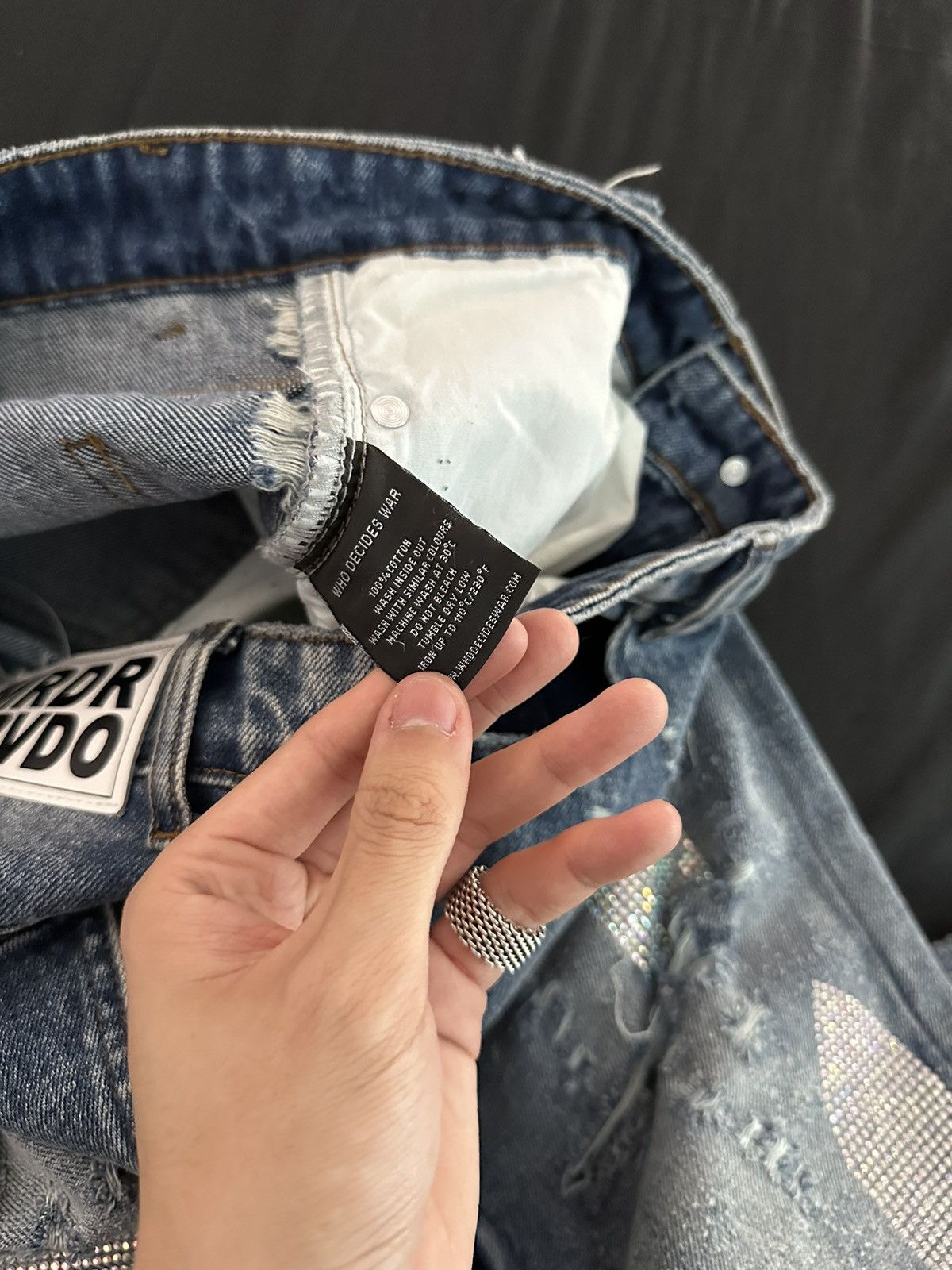 Who Decides War Who Decides War Rhinestone Denim Jeans Size US 30 / EU 46 - 10 Thumbnail