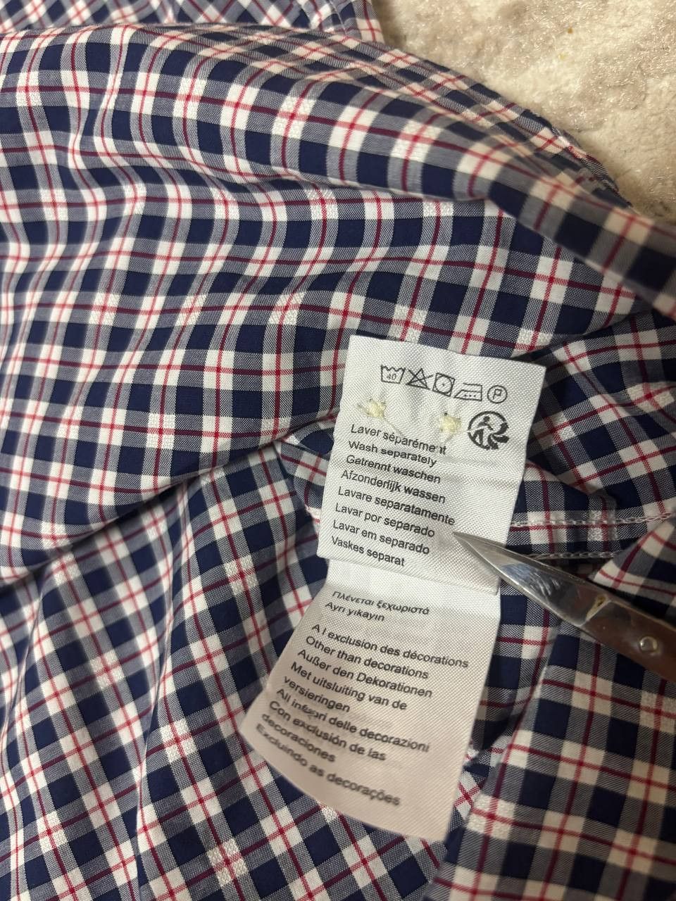 Lacoste Lacoste classic blue checkered shirt with short sleeves Size US M / EU 48-50 / 2 - 14 Thumbnail