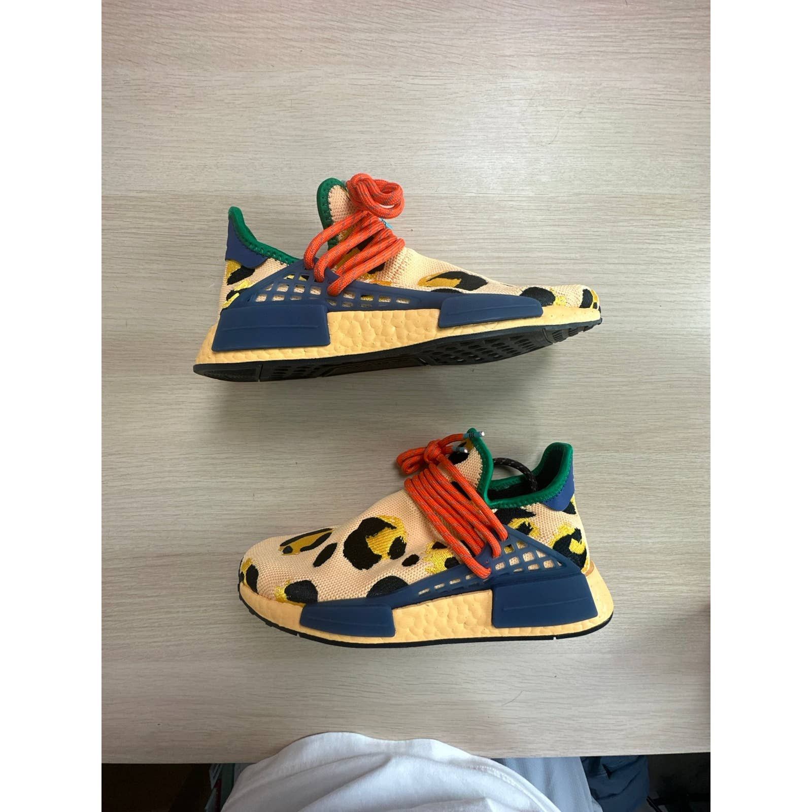 image of Adidas X Pharrell Williams Nmd Hu Leopard Pulse Amber Size 6 Shoes in Orange, Men's