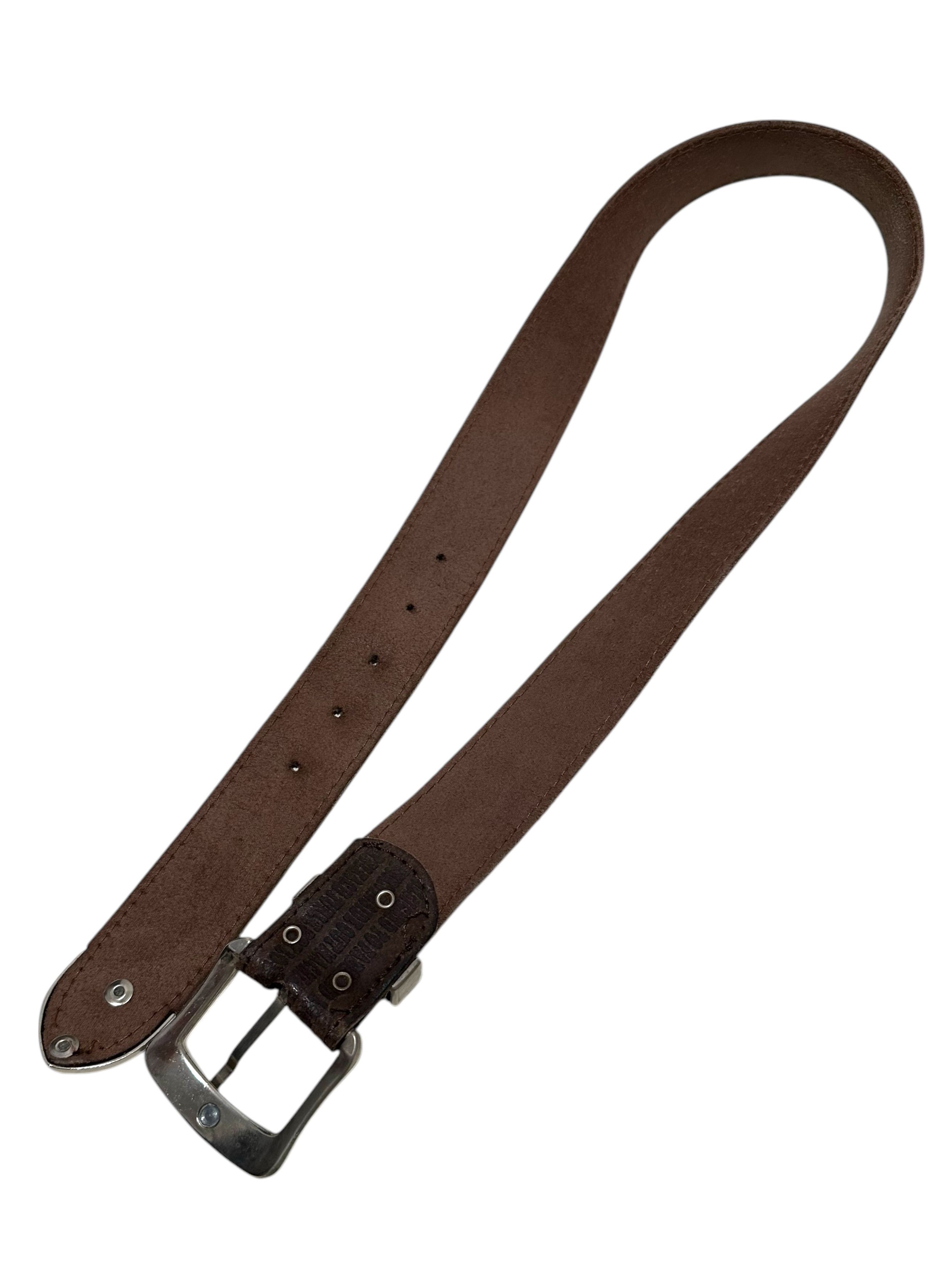 Calvin Klein × Vintage Calvin Klein Vintage Brow Leather Belt (S) Size 30 - 4 Thumbnail