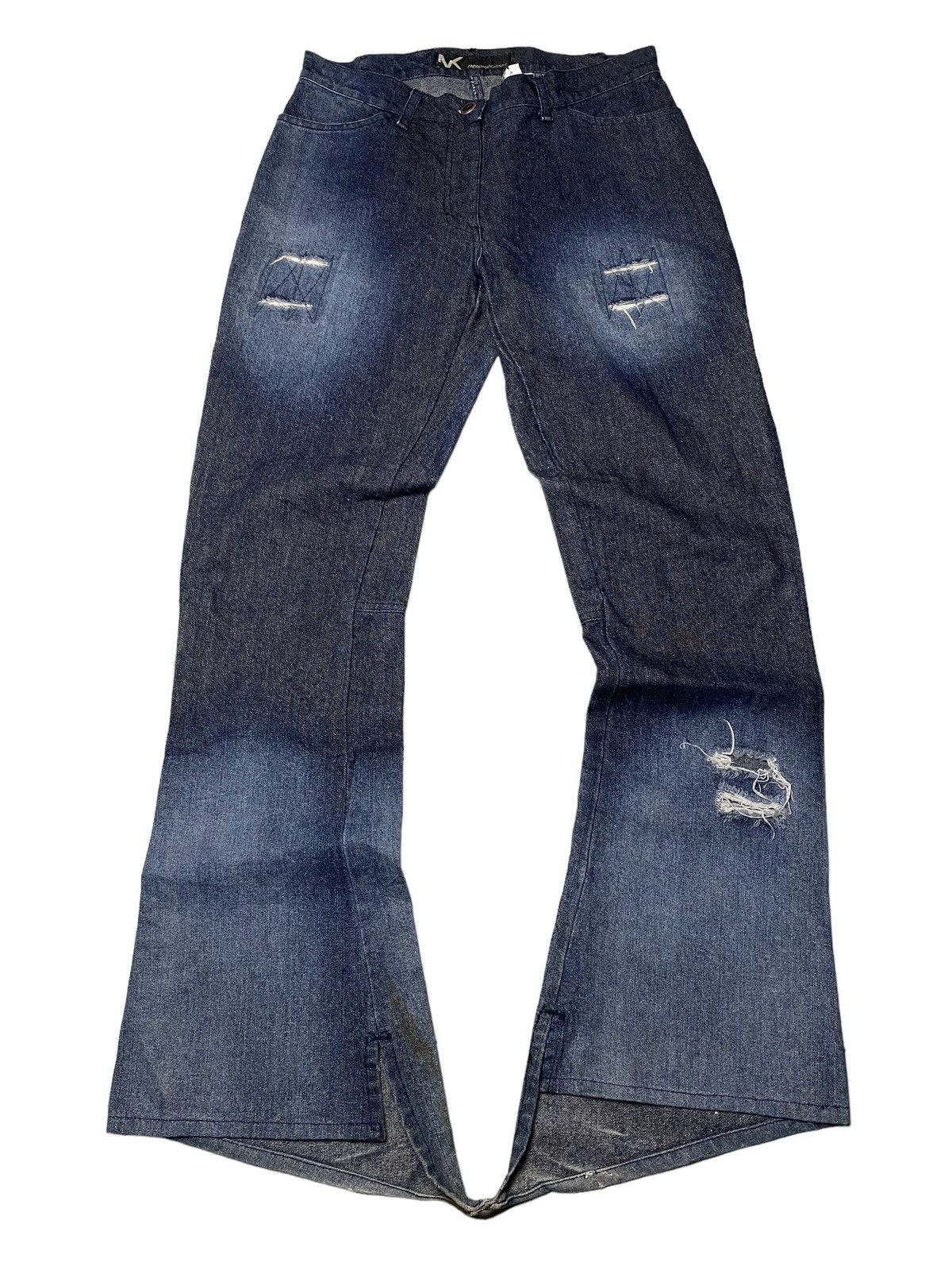If Six Was Nine 2000's Andrew Mackenzie Flared Spiral Bootcut Jeans Size US 29 - 3 Thumbnail