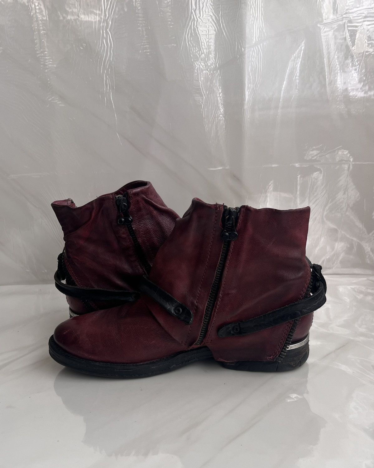 A.S.98 As 98 Airstep Zipper Boho Biker Red distressed boot Size US 8 / IT 38 - 7 Thumbnail