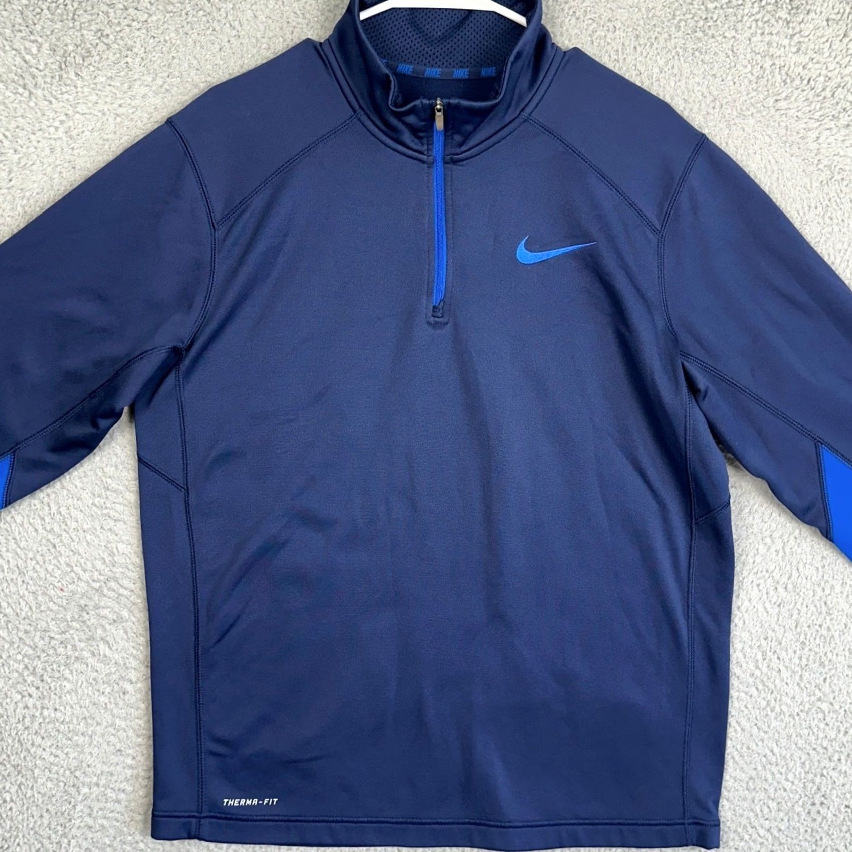 Nike Nike Therma-Fit Shirt Mens Medium Blue Quarter Zip Pullover Athletic Performance Size US M / EU 48-50 / 2 - 2 Thumbnail