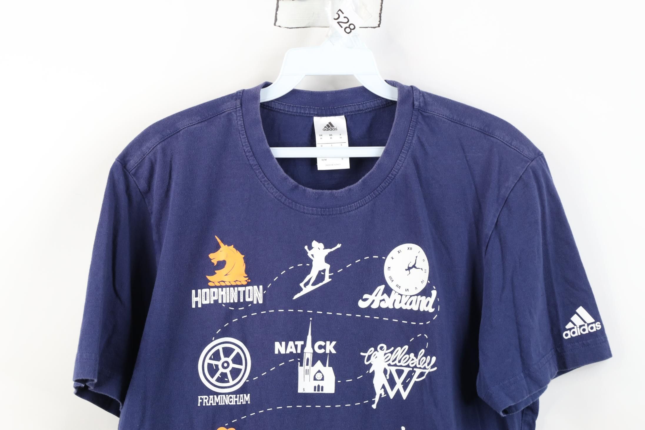 Adidas Y2K Adidas 2014 Boston Marathon Short Sleeve T-Shirt Blue Size US M / EU 48-50 / 2 - 2 Thumbnail