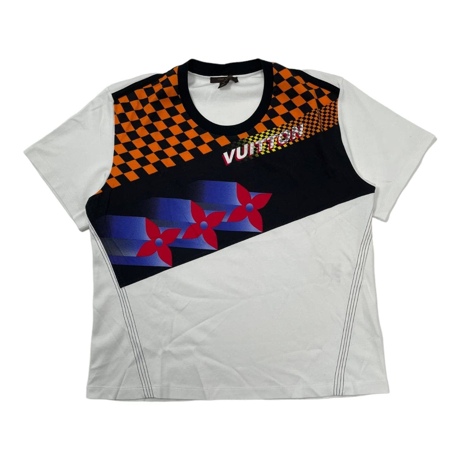 image of Louis Vuitton Racer Monogram Short Sleeve Tee Shirt, Men's (Size XL)