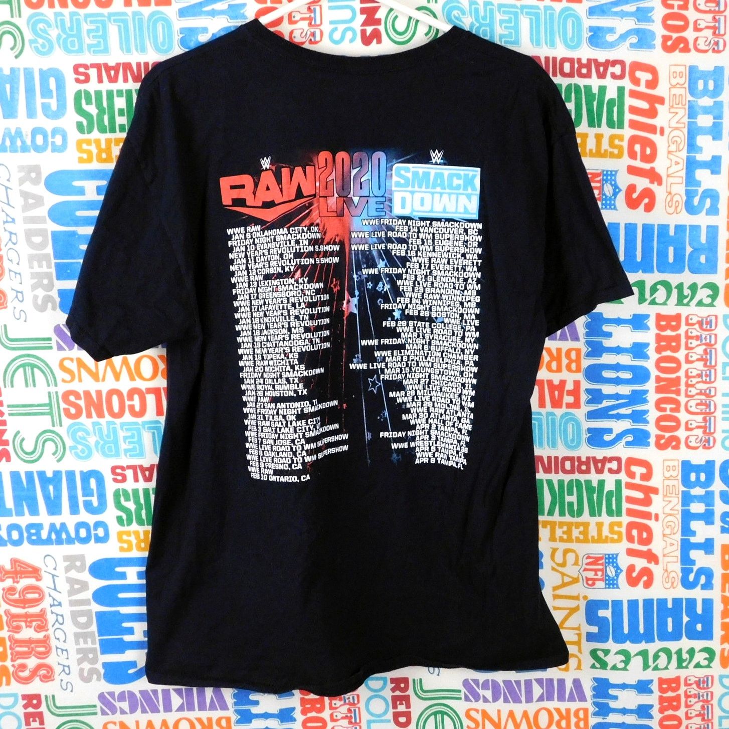 Fruit Of The Loom WWE Raw Smackdown 2020 Live Tour T Shirt Size L Double Sided Size US L / EU 52-54 / 3 - 2 Thumbnail