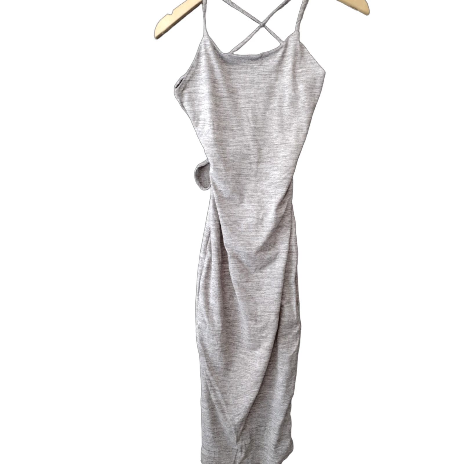 Vintage Codigo Maxi Dress Women Sleeveless Gray Open Back Maxi Dress S Gray Sexy Spaghetti Strap Open Back Summer Casual Leather? Size S / US 4 / IT 40 - 1 Thumbnail