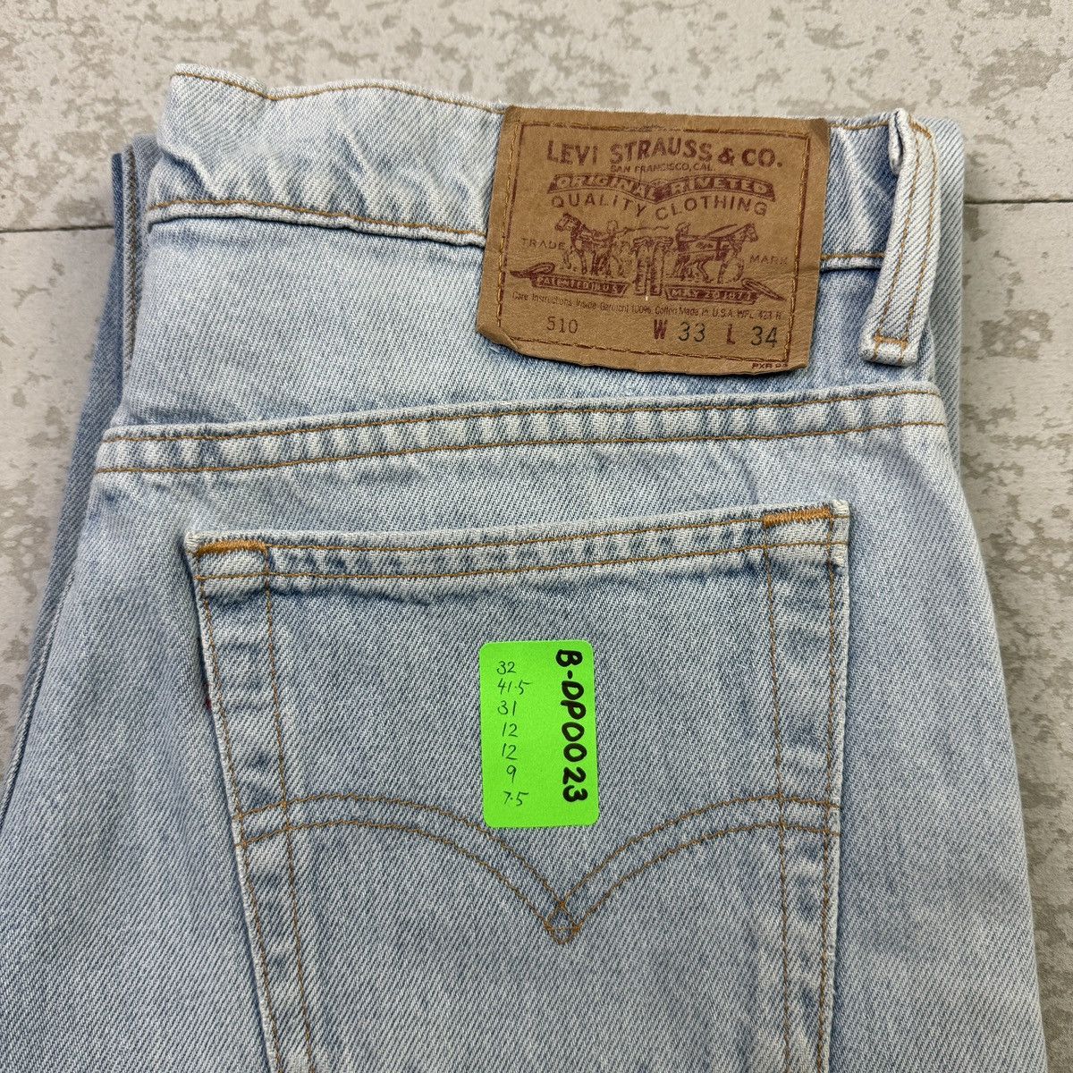 Levi's × Vintage 💥Vintage 90s Levis 510 Sick Blue Wash Denim Pant Size US 32 / EU 48 - 14 Thumbnail