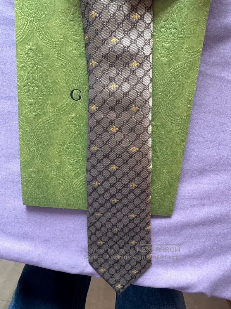 Gucci Gucci GG bee pattern silk tie Size ONE SIZE - 2 Thumbnail