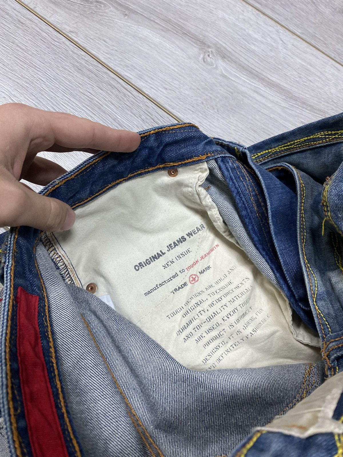 Vintage Tough jeansmith patchwork military denim jeans Size US 32 / EU 48 - 9 Thumbnail