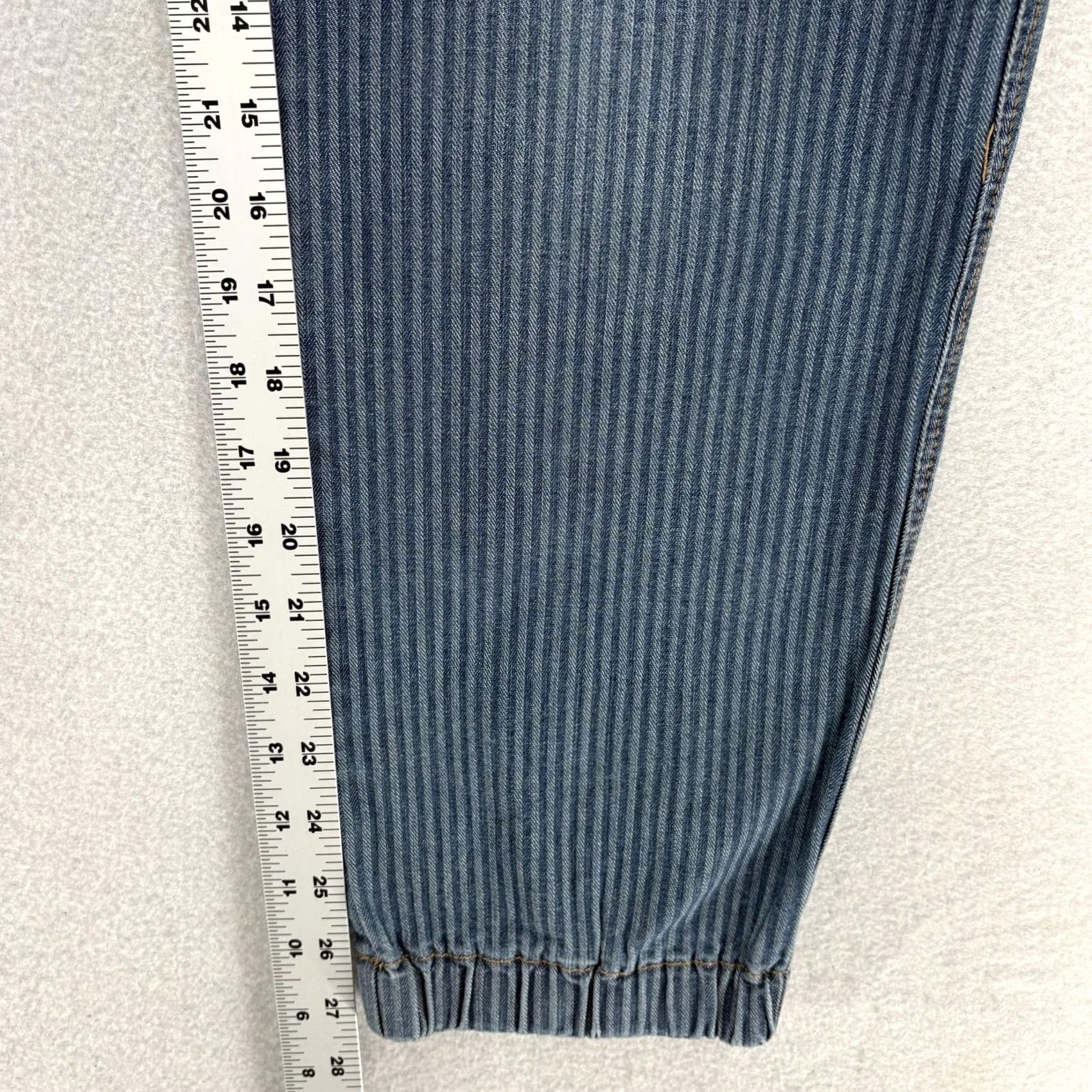 Vintage Diane Gilman DG2 Tapered Jeans Womens 16 Blue Striped Denim High Rise Jogger NWT Size 38" / US 16 / IT 52 - 7 Thumbnail